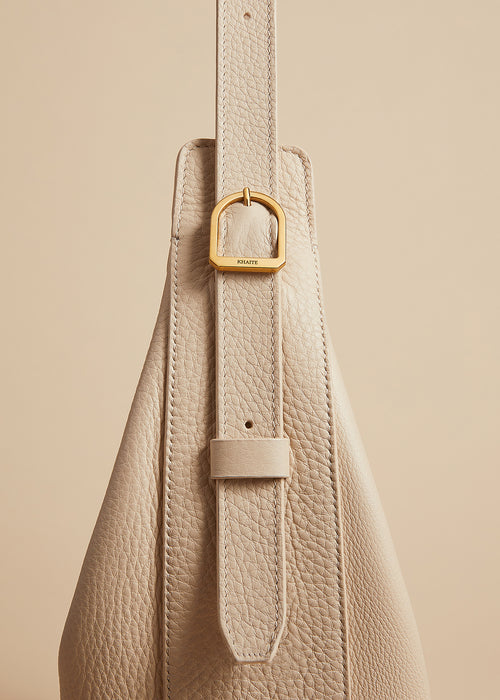 The Augustina Hobo in Dark Ivory Pebbled Leather