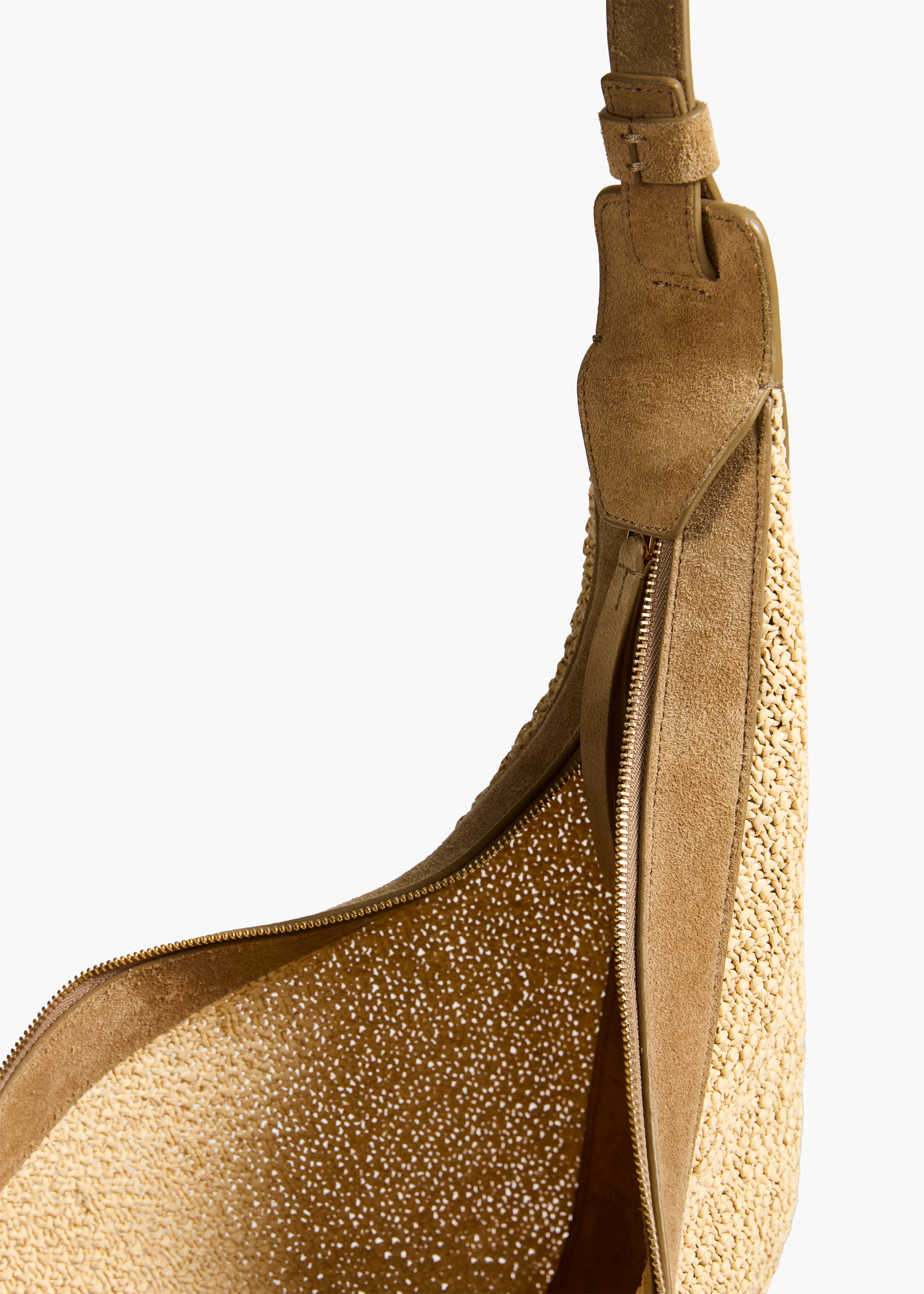 Augustina Hobo in Wheat Suede and Natural Raffia
