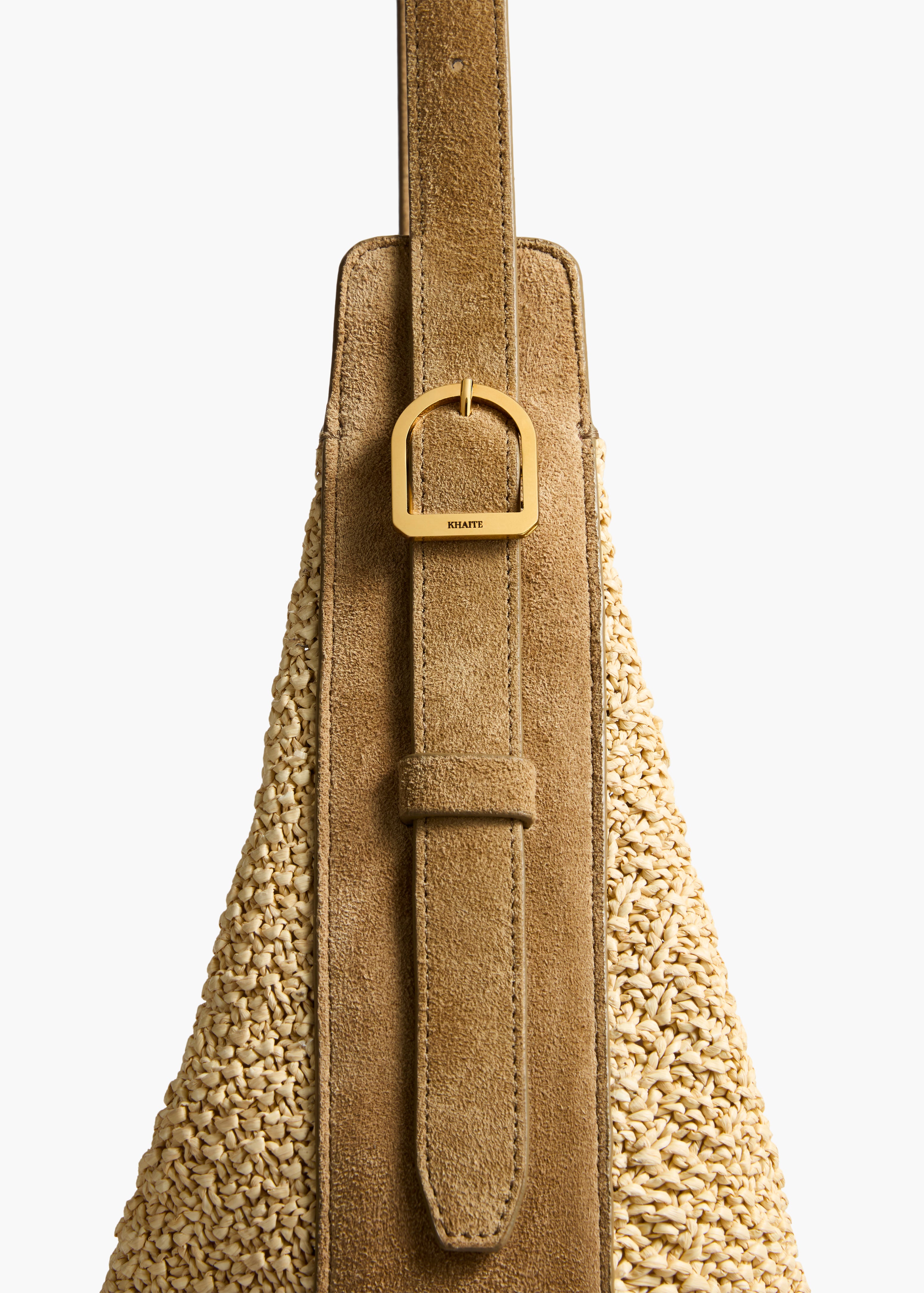 Augustina Hobo in Wheat Suede and Natural Raffia