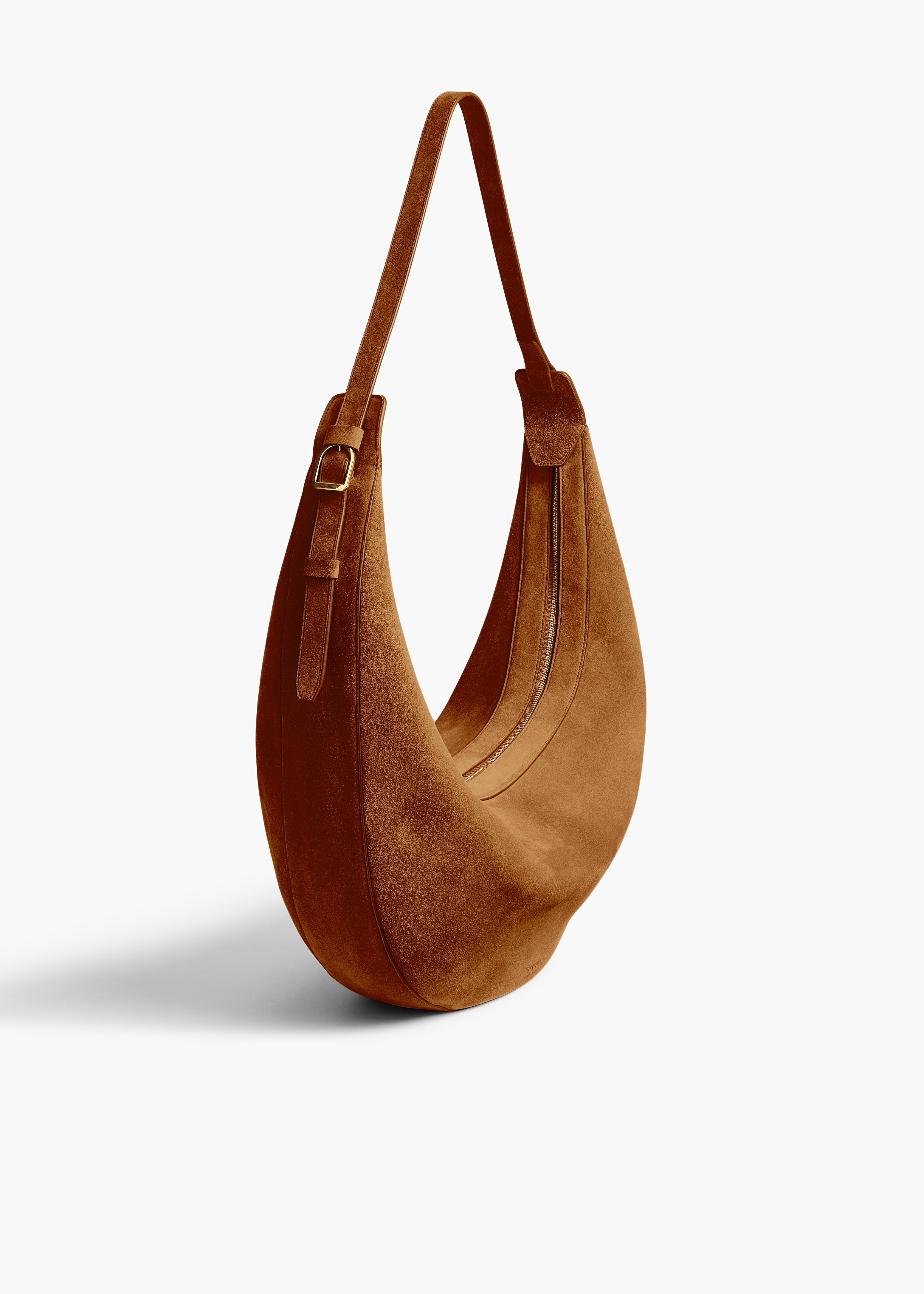 AUGUSTINA HOBO IN MUD SUEDE ANGLED VIEW