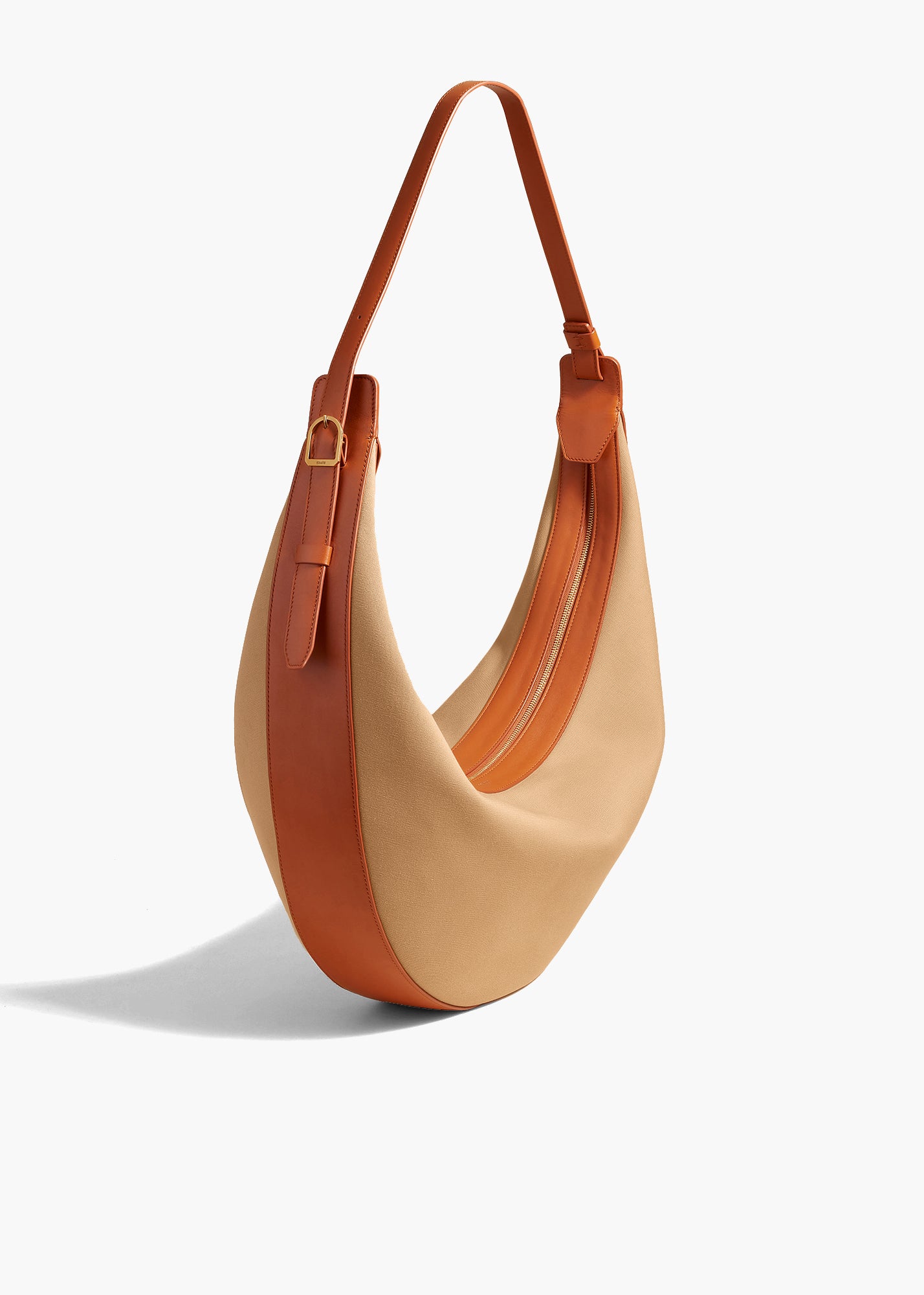 AUGUSTINA HOBO IN TAN LEATHER AND HONEY ANGLED VIEW