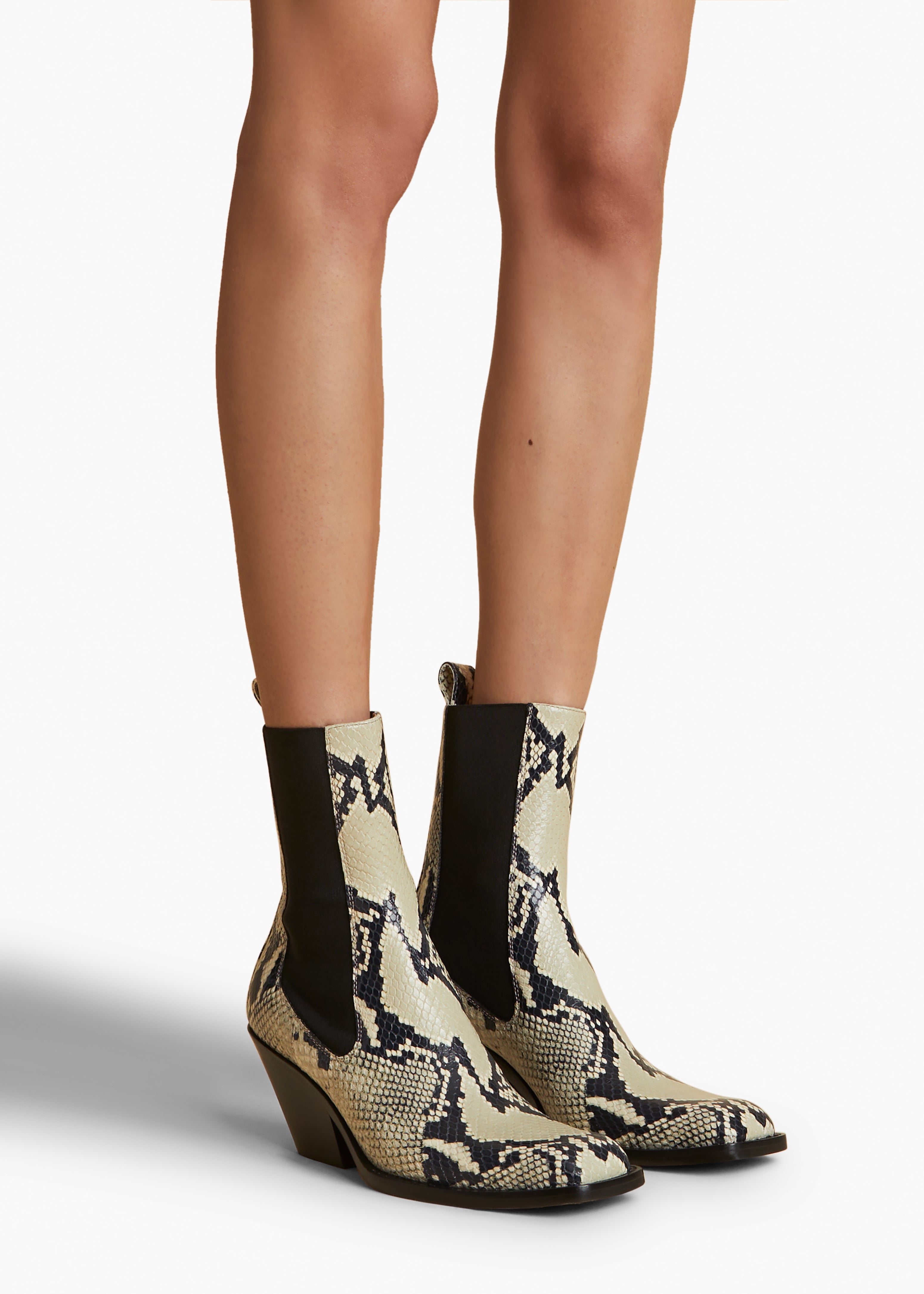 AUSTIN ANKLE BOOT IN NATURAL PYTHON STYLED VIEW