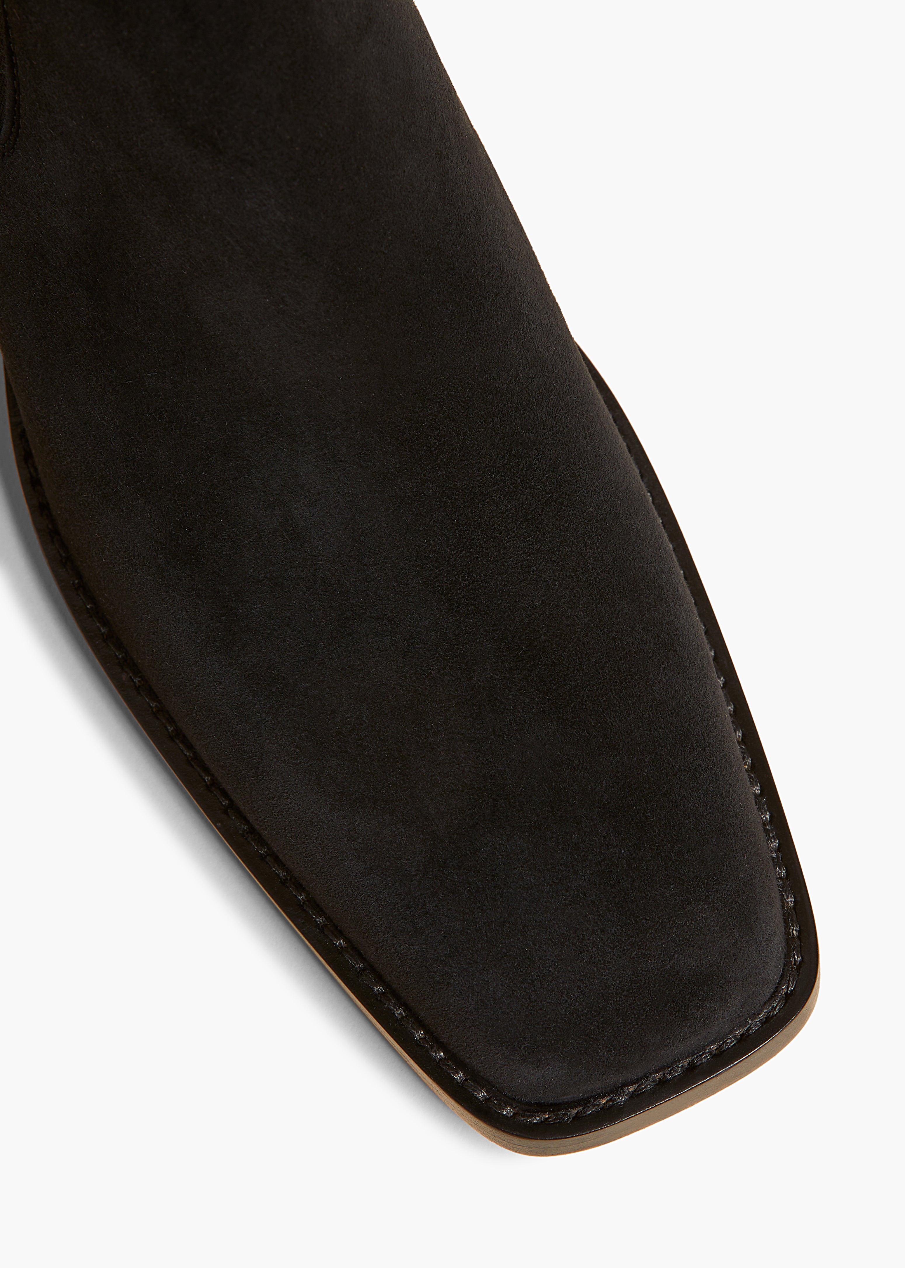 AUSTIN ANKLE BOOT IN BLACK SUEDE DETAILED VIEW 1