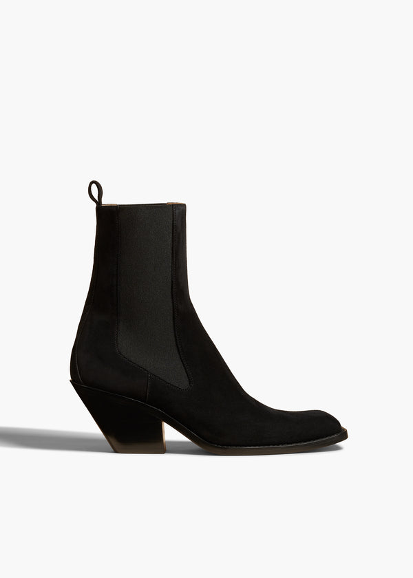 AUSTIN ANKLE BOOT IN BLACK SUEDE FRONT VIEW