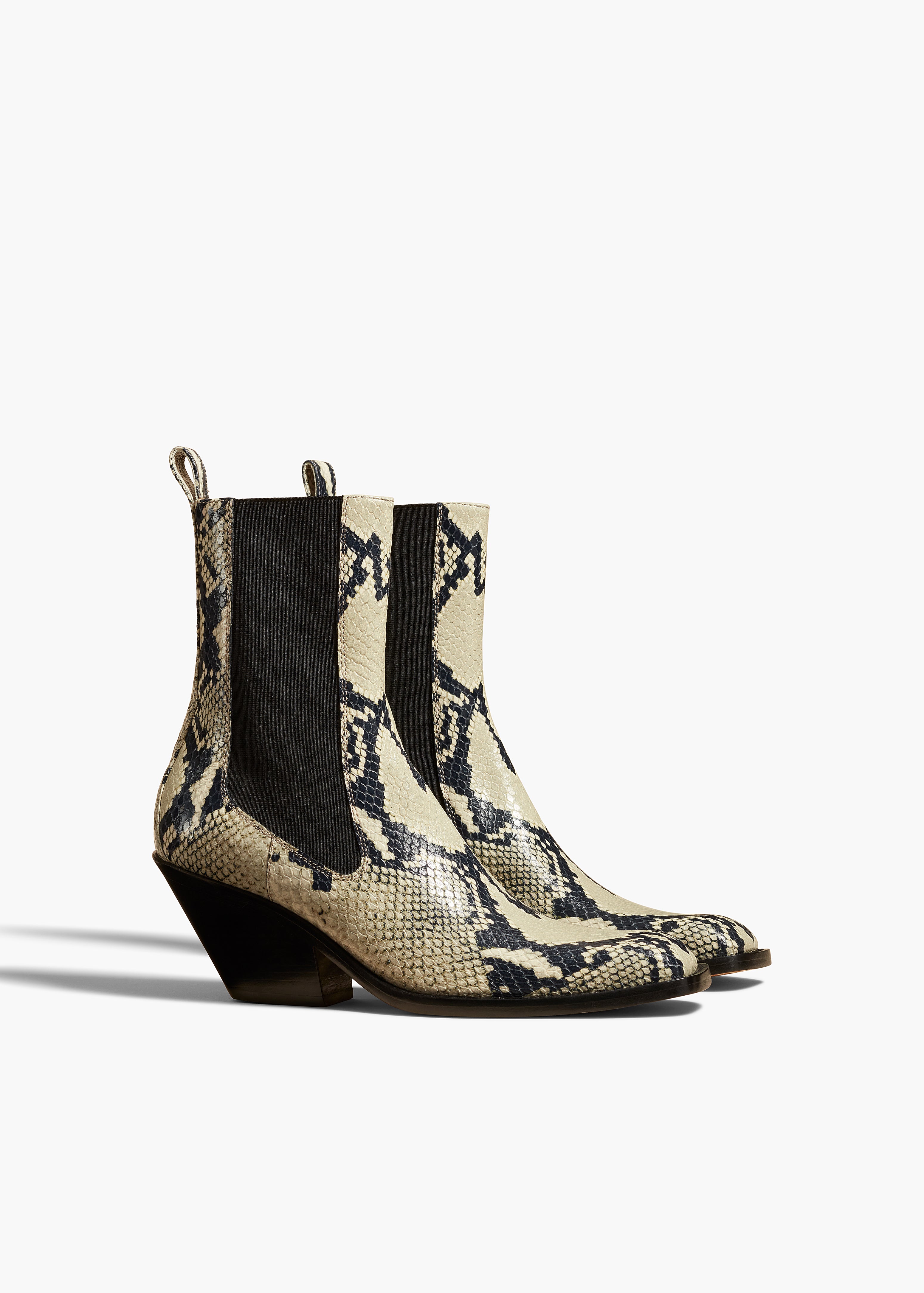 AUSTIN ANKLE BOOT IN NATURAL PYTHON ANGLED VIEW