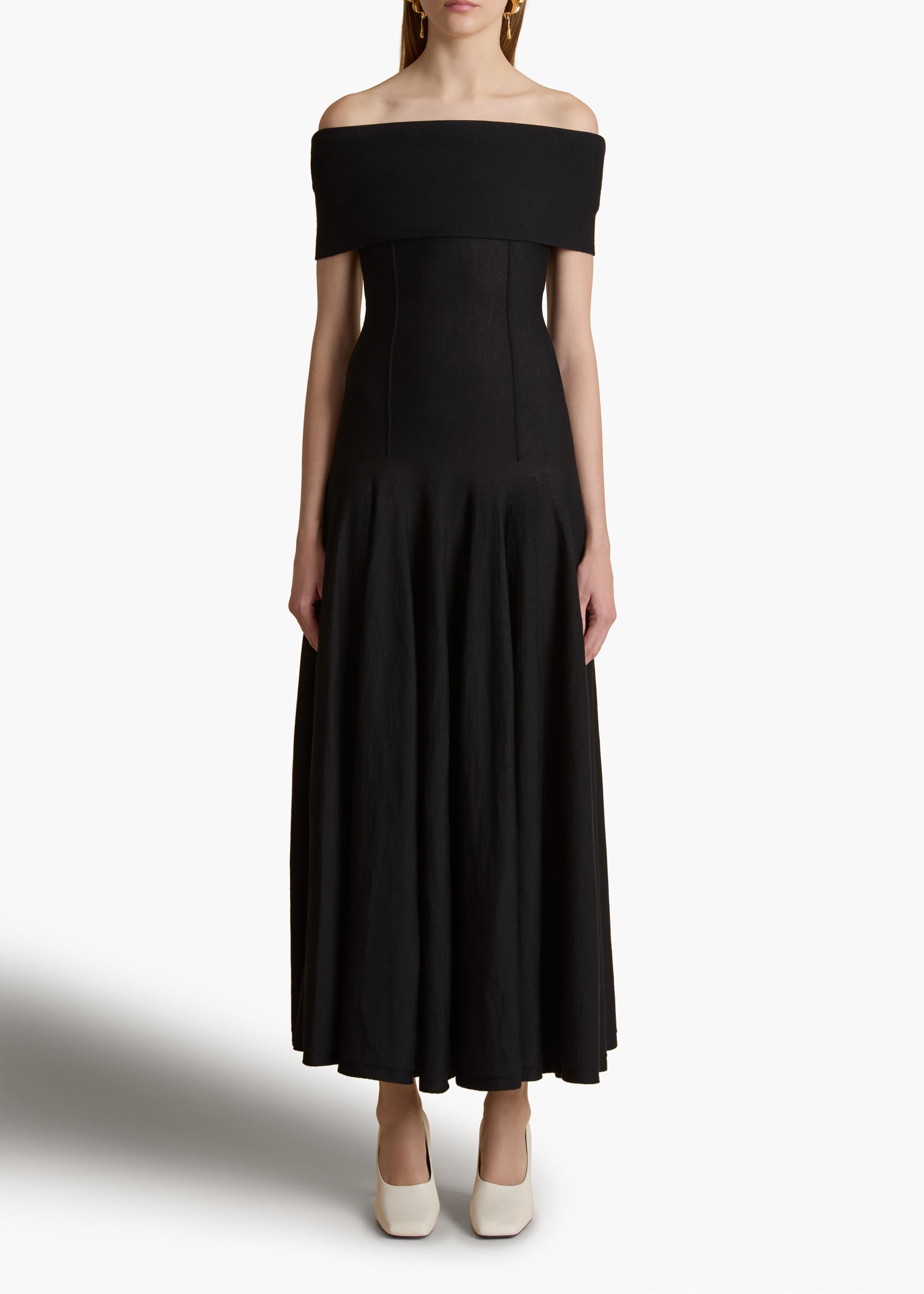 Ava Dress in Black FRONT VIEW