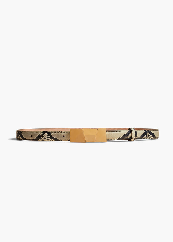 AXEL BELT 20 MM IN ANTIQUE GOLD AND NATURAL PYTHON FRONT VIEW