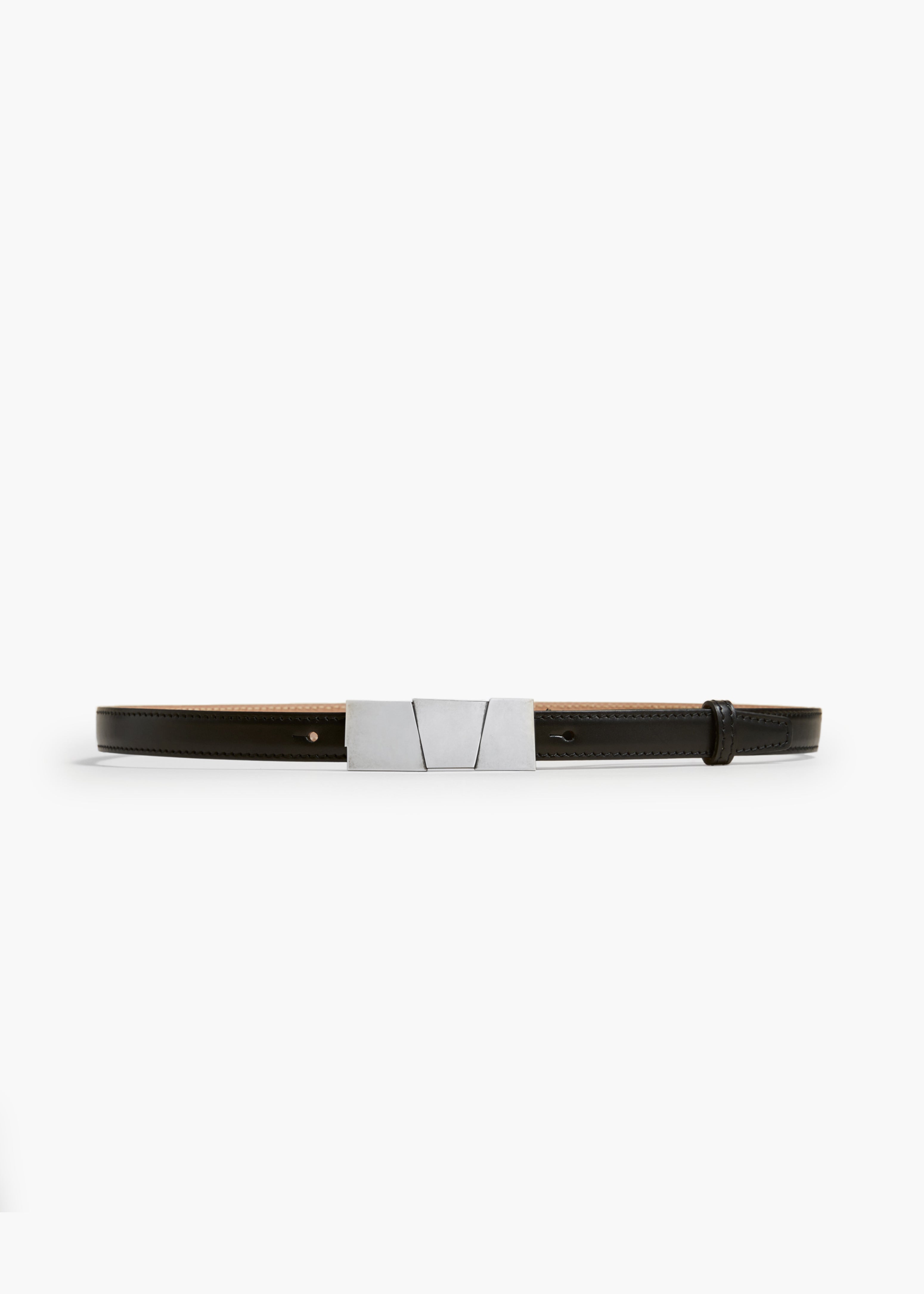 KHAITE LLC - Small Axel Belt in Black Leather with Silver