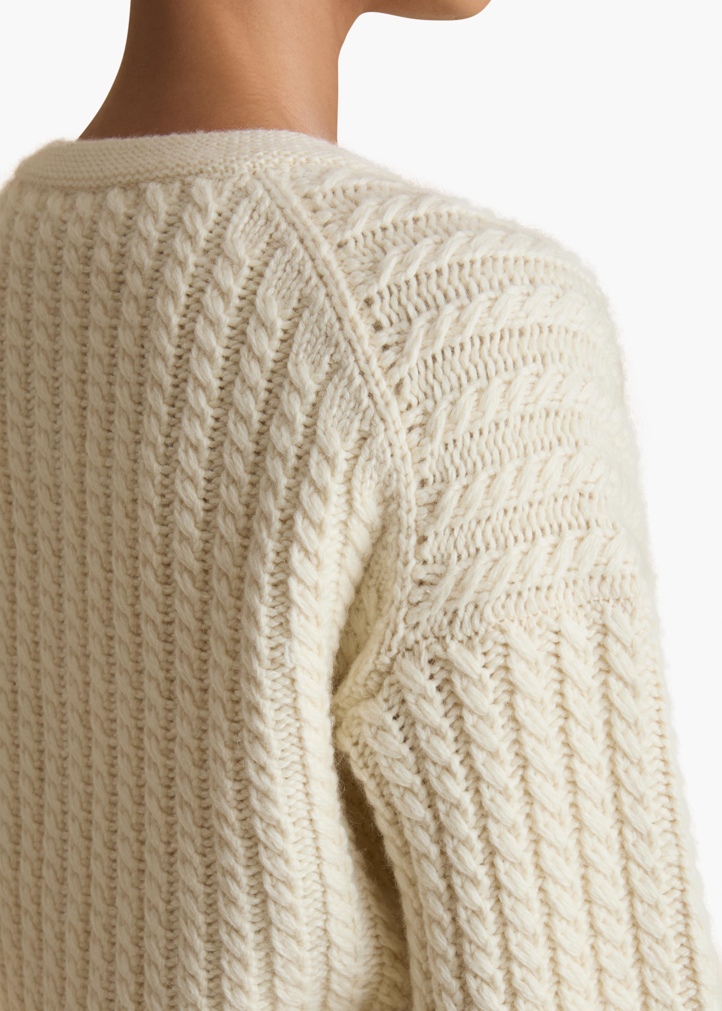 Balser Cardigan in Cream DETAILED VIEW 1