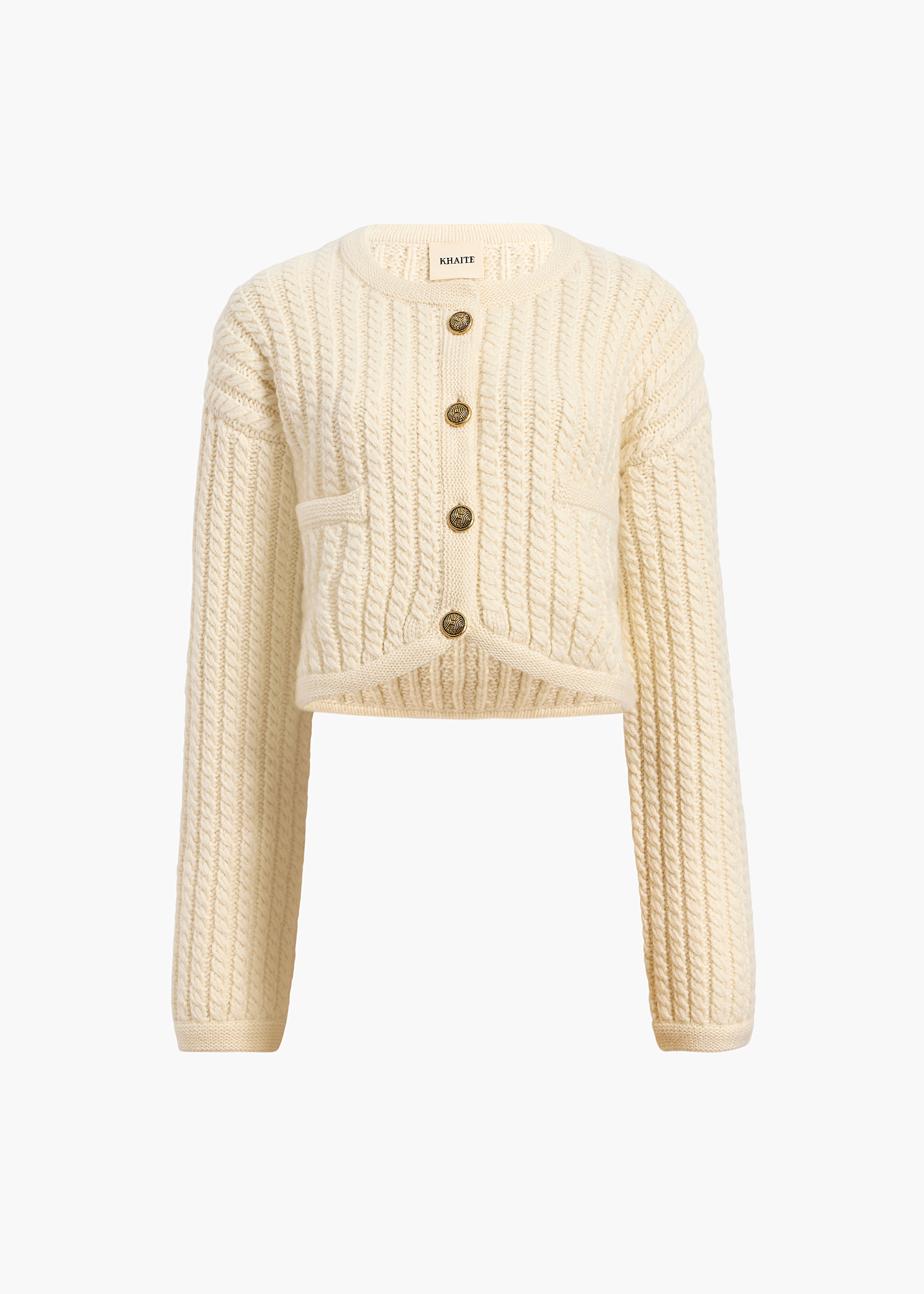 Balser Cardigan in Cream FLAT VIEW