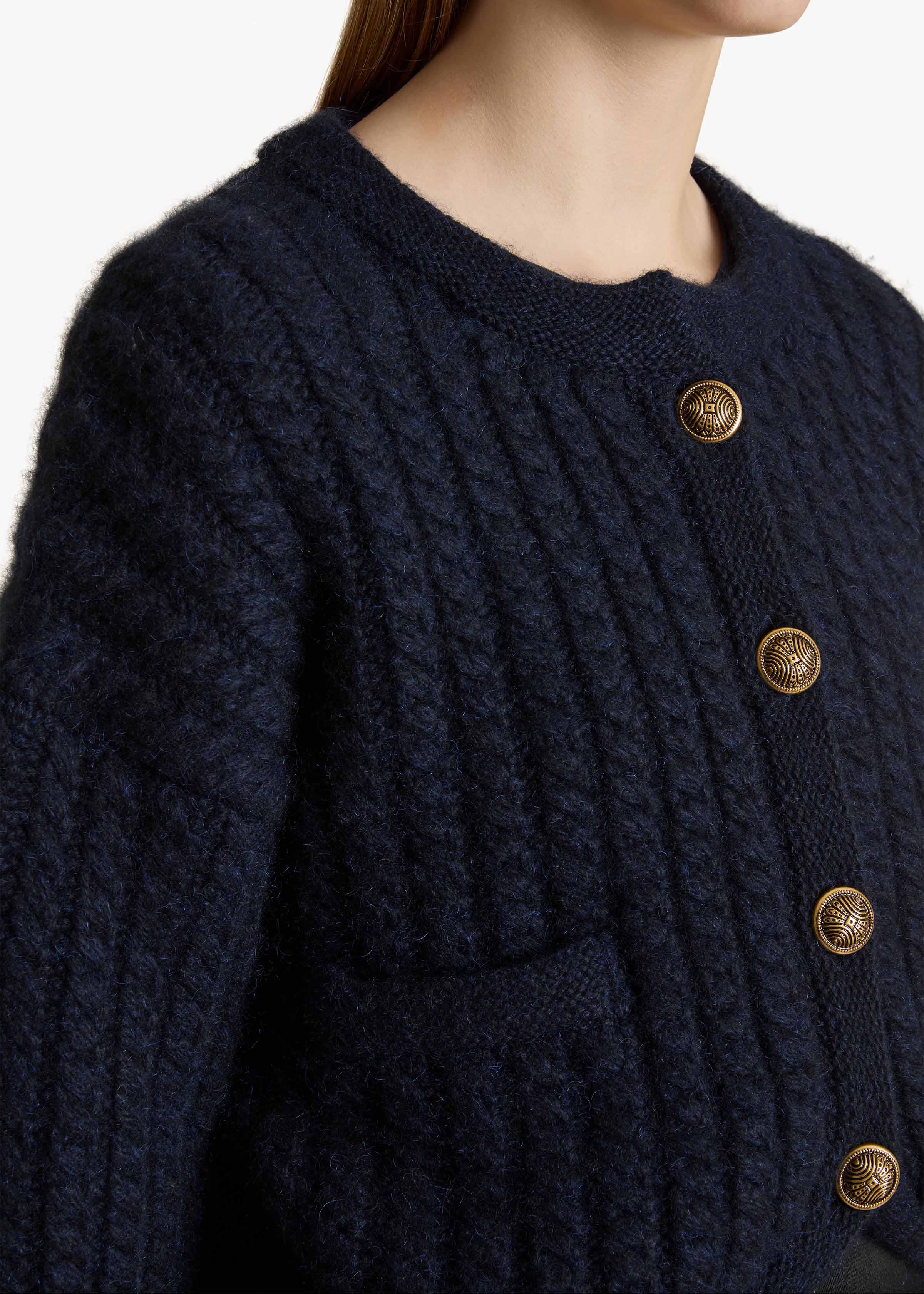 Balser Cardigan in Midnight DETAILED VIEW 2