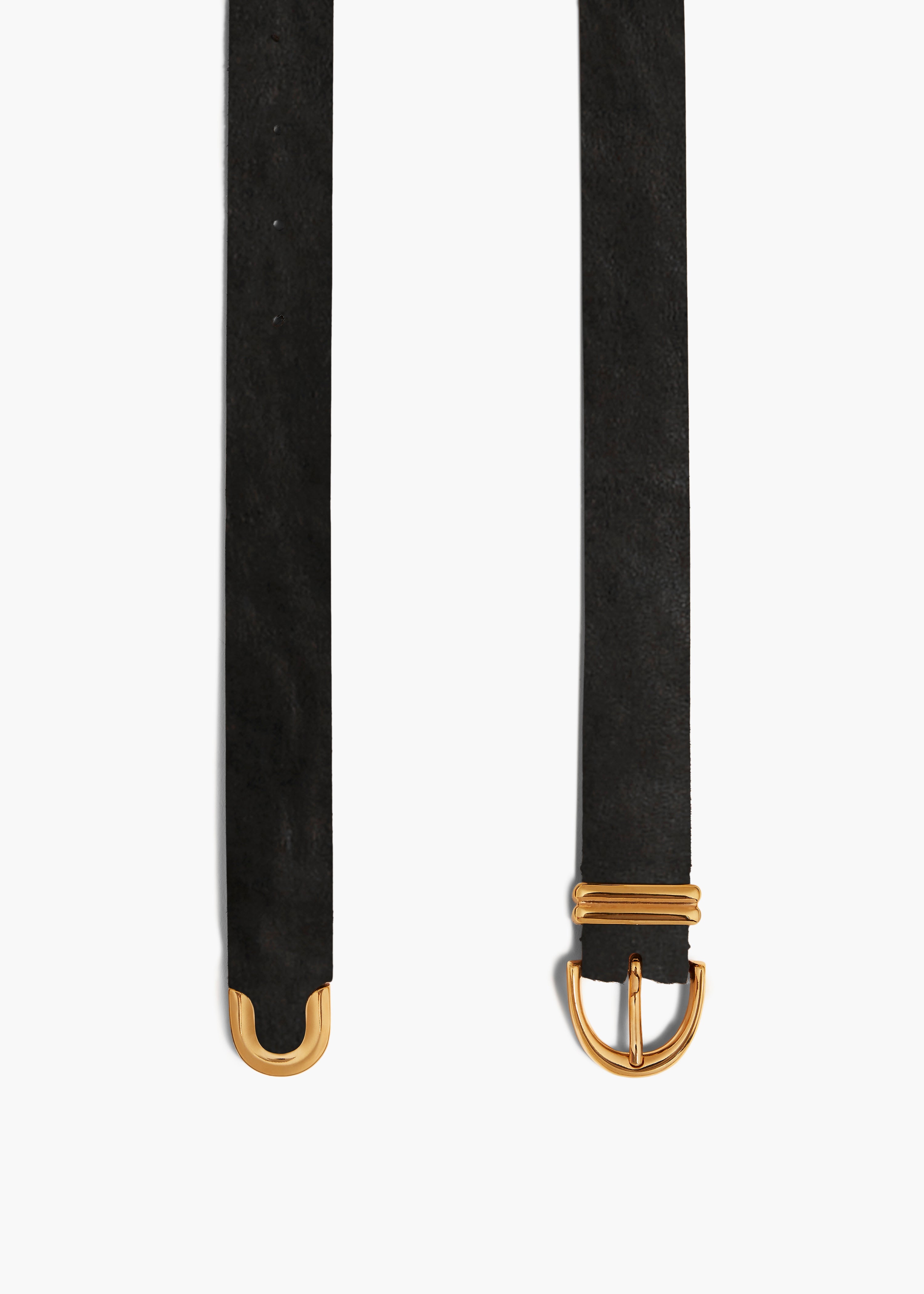 KHAITE LLC - Bambi Belt in Black Leather with Gold