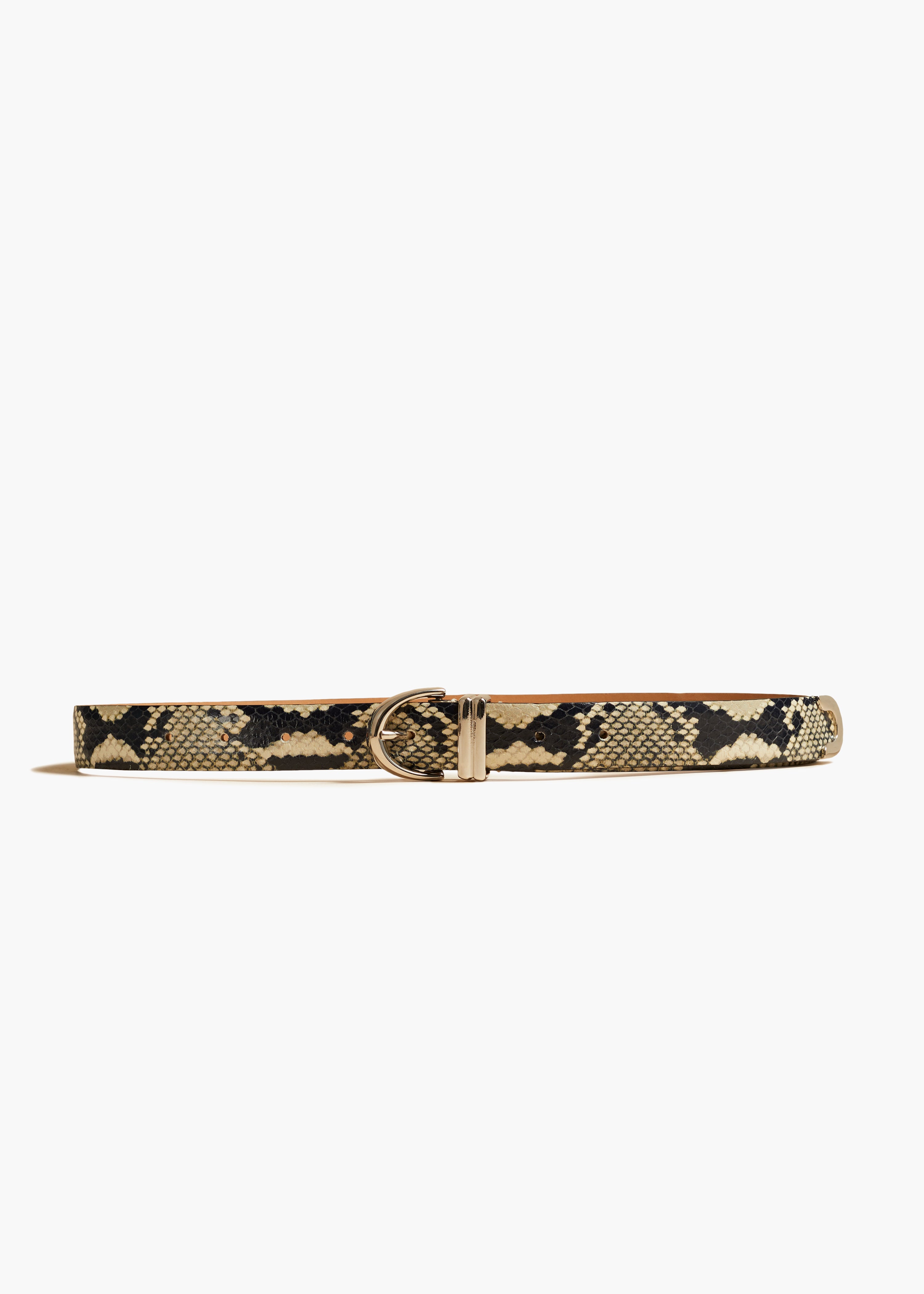 KHAITE - Bambi Belt in Python-Embossed Leather with Silver