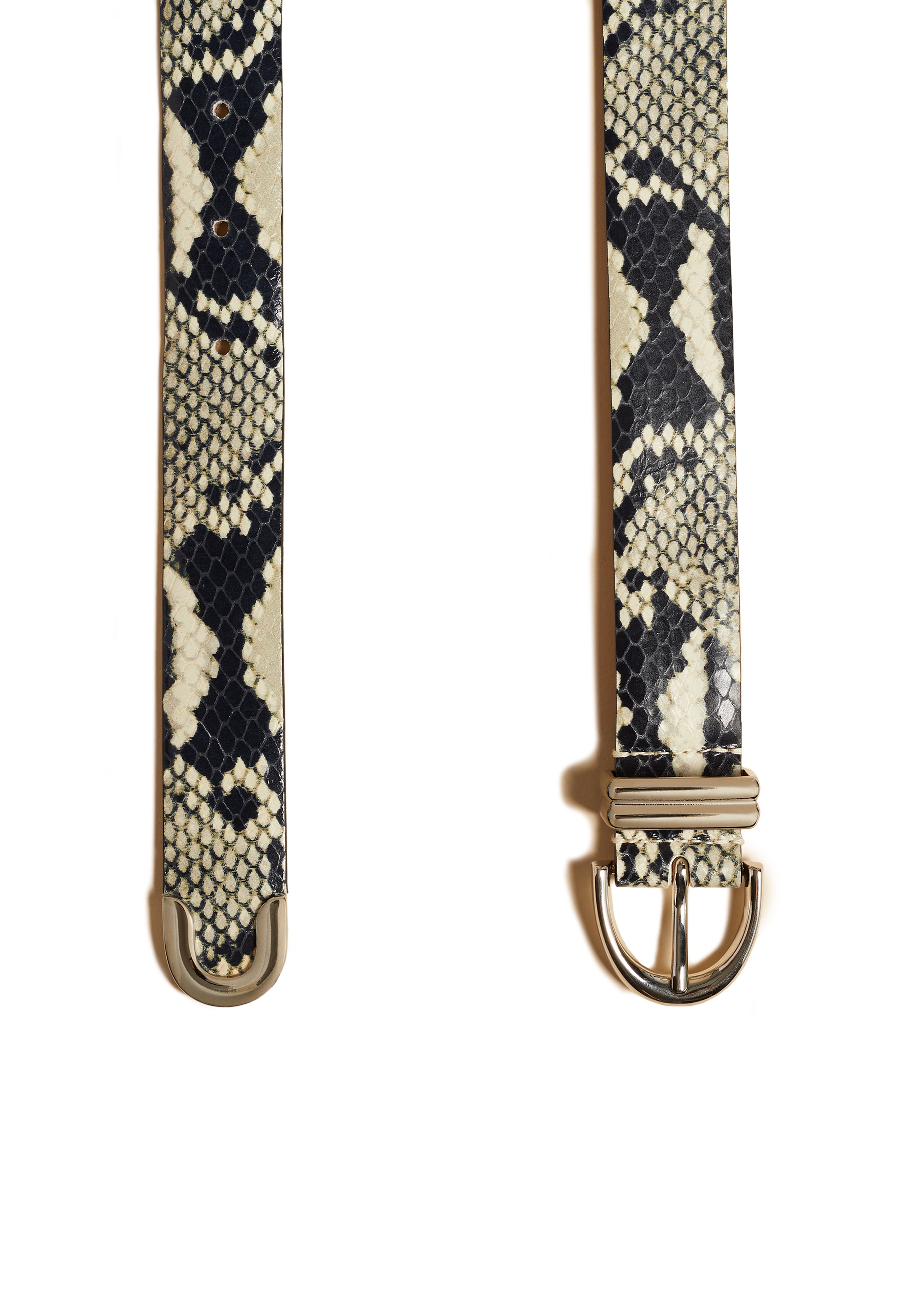 KHAITE LLC - Bambi Belt in Python-Embossed Leather with Silver