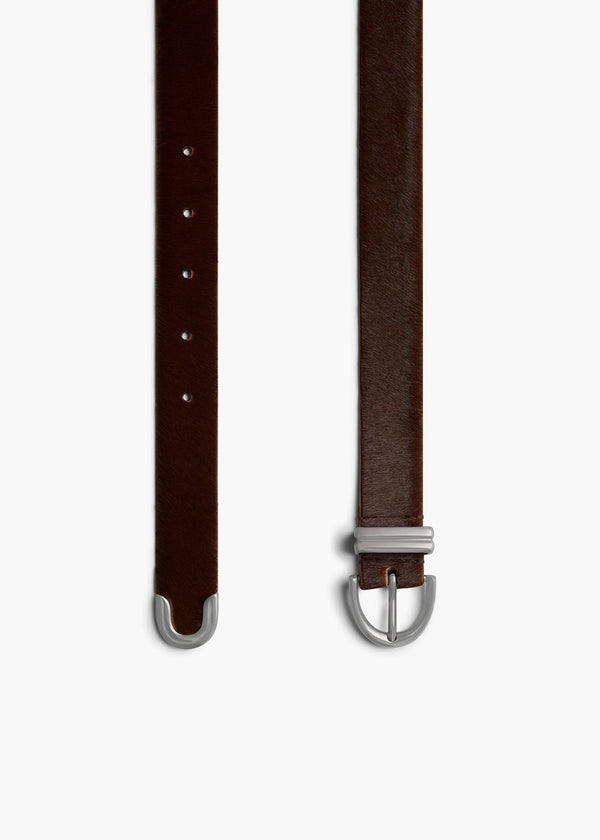 Bambi Belt in Rust Haircalf with Silver DETAILED VIEW 1