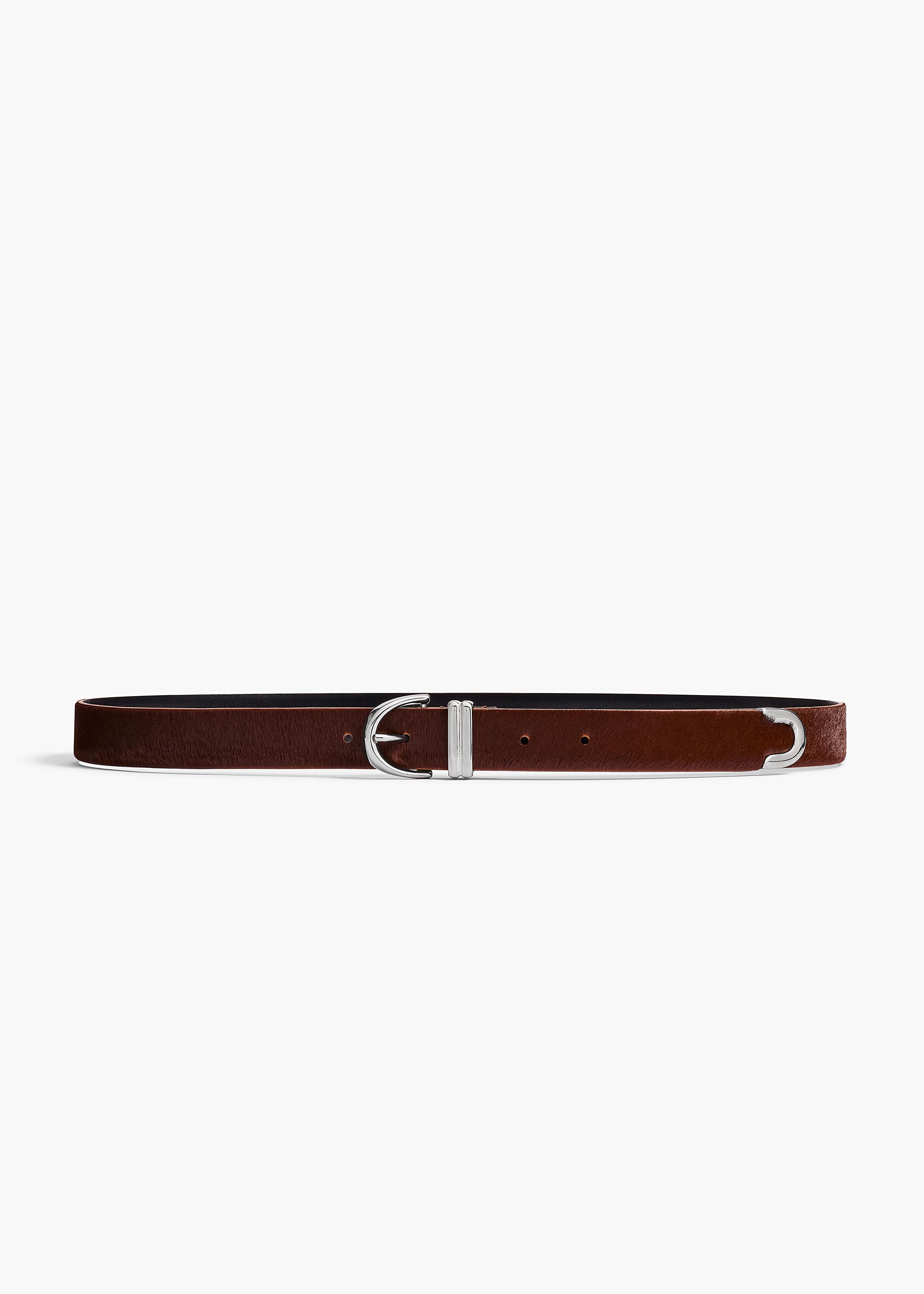 Bambi Belt in Rust Haircalf with Silver FRONT VIEW