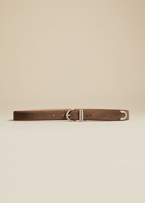 The Bambi Belt in Toffee Suede with Silver