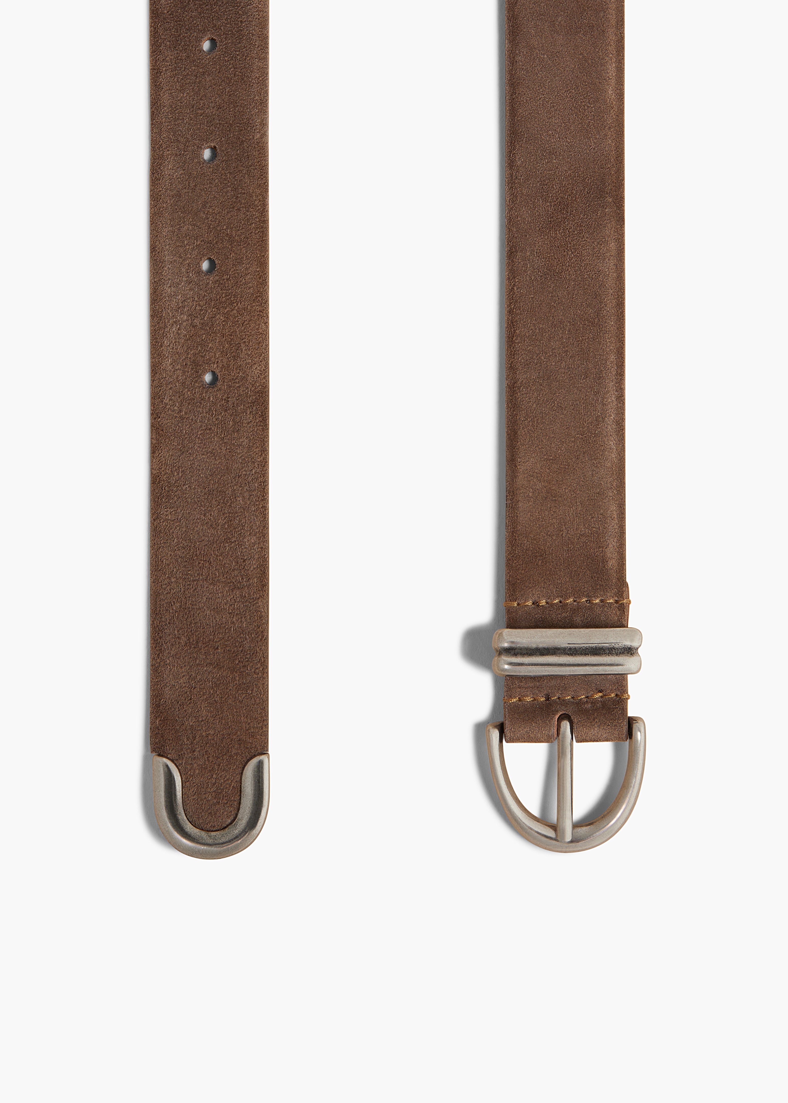 KHAITE - Bambi Belt in Toffee Suede with Silver