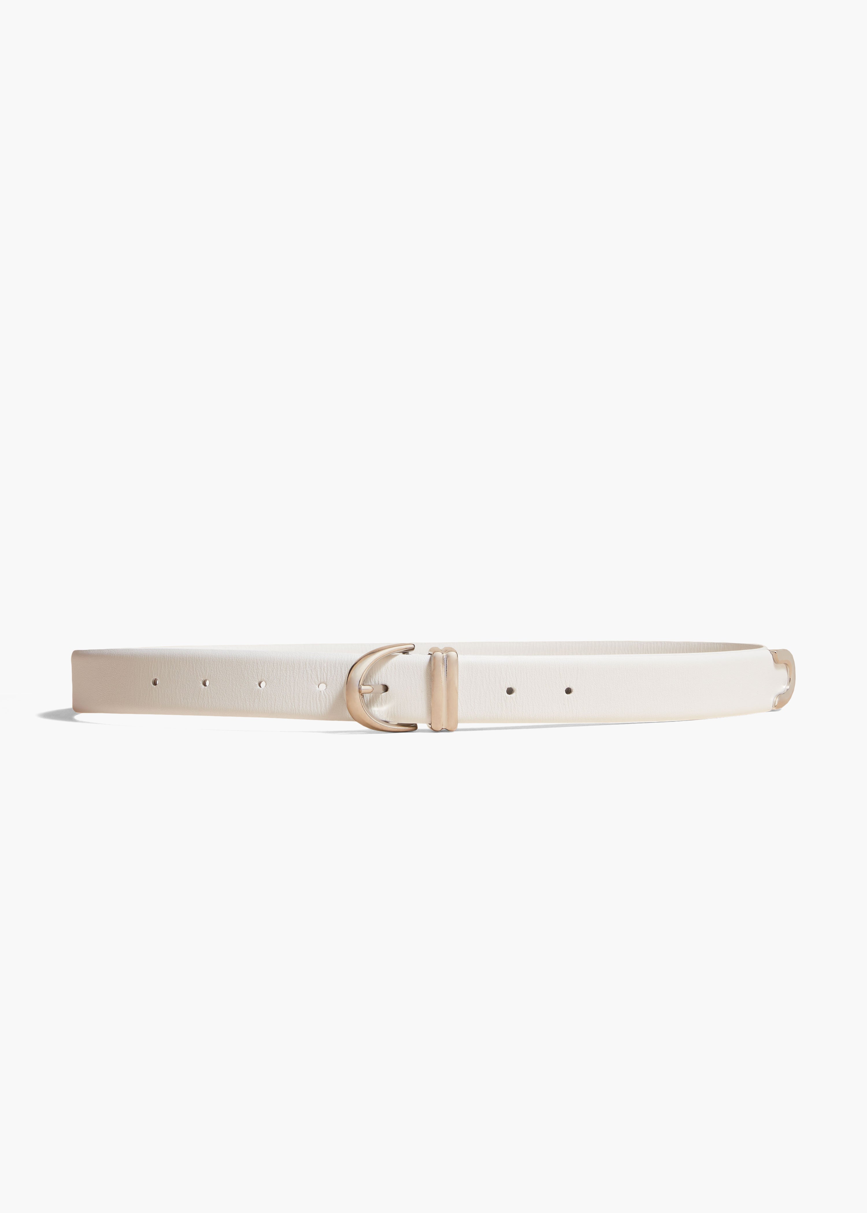 KHAITE - Bambi Belt in Optic White Leather with Silver