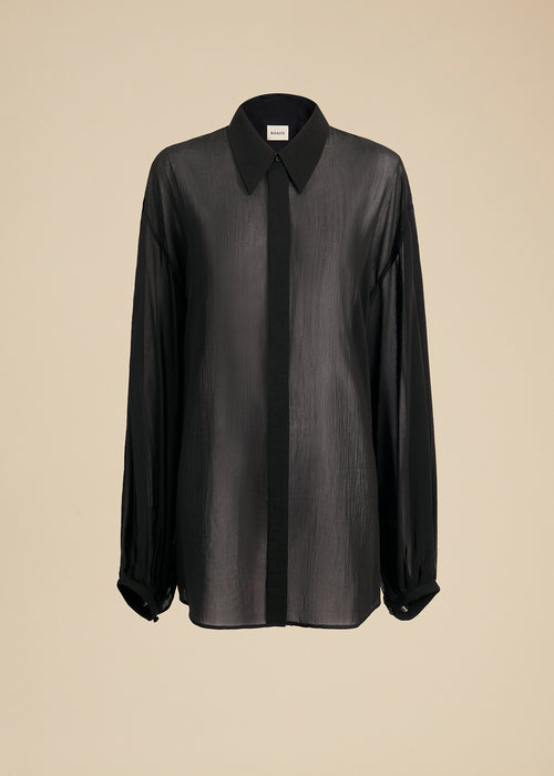 The Bam Top in Black Cotton Silk