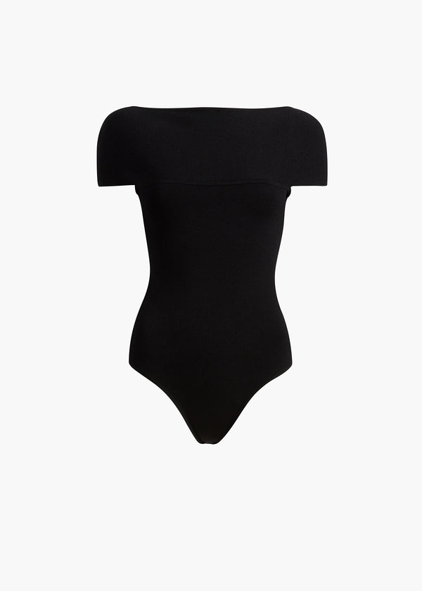 BASILE BODYSUIT IN BLACK FLAT VIEW