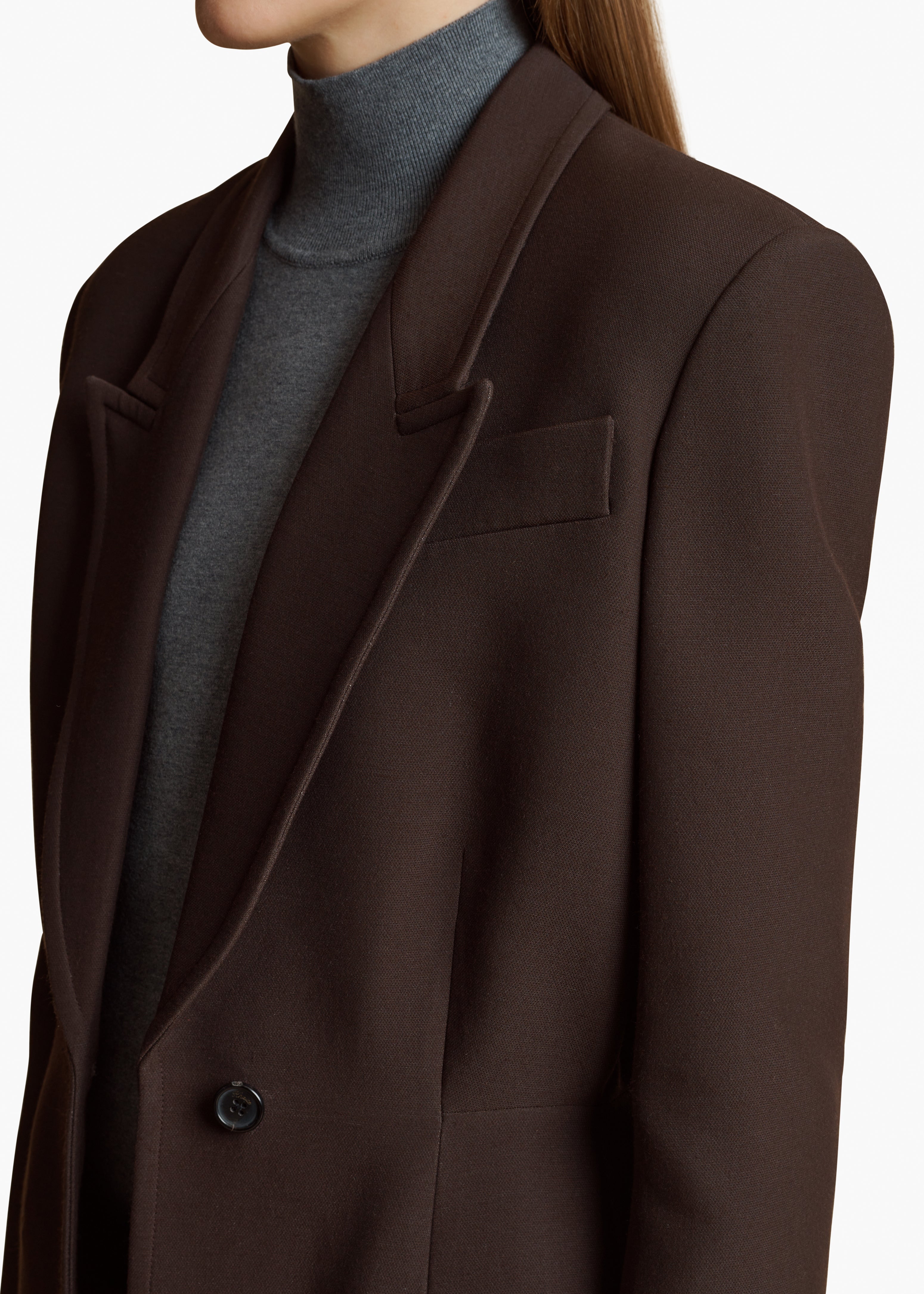 BECKETT BLAZER IN DARK BROWN DETAILED VIEW 2