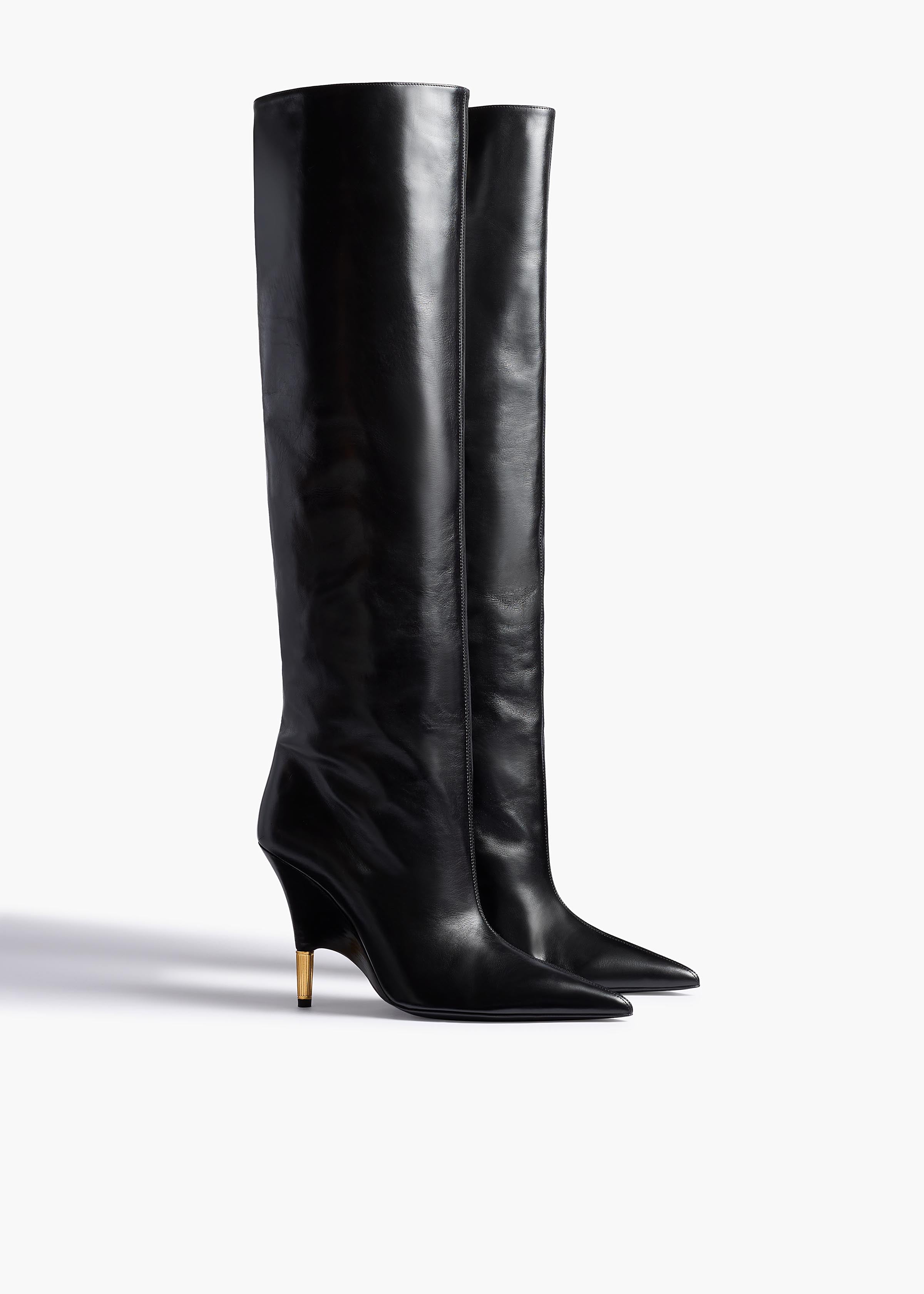 Bella Knee-High Boot in Black Leather