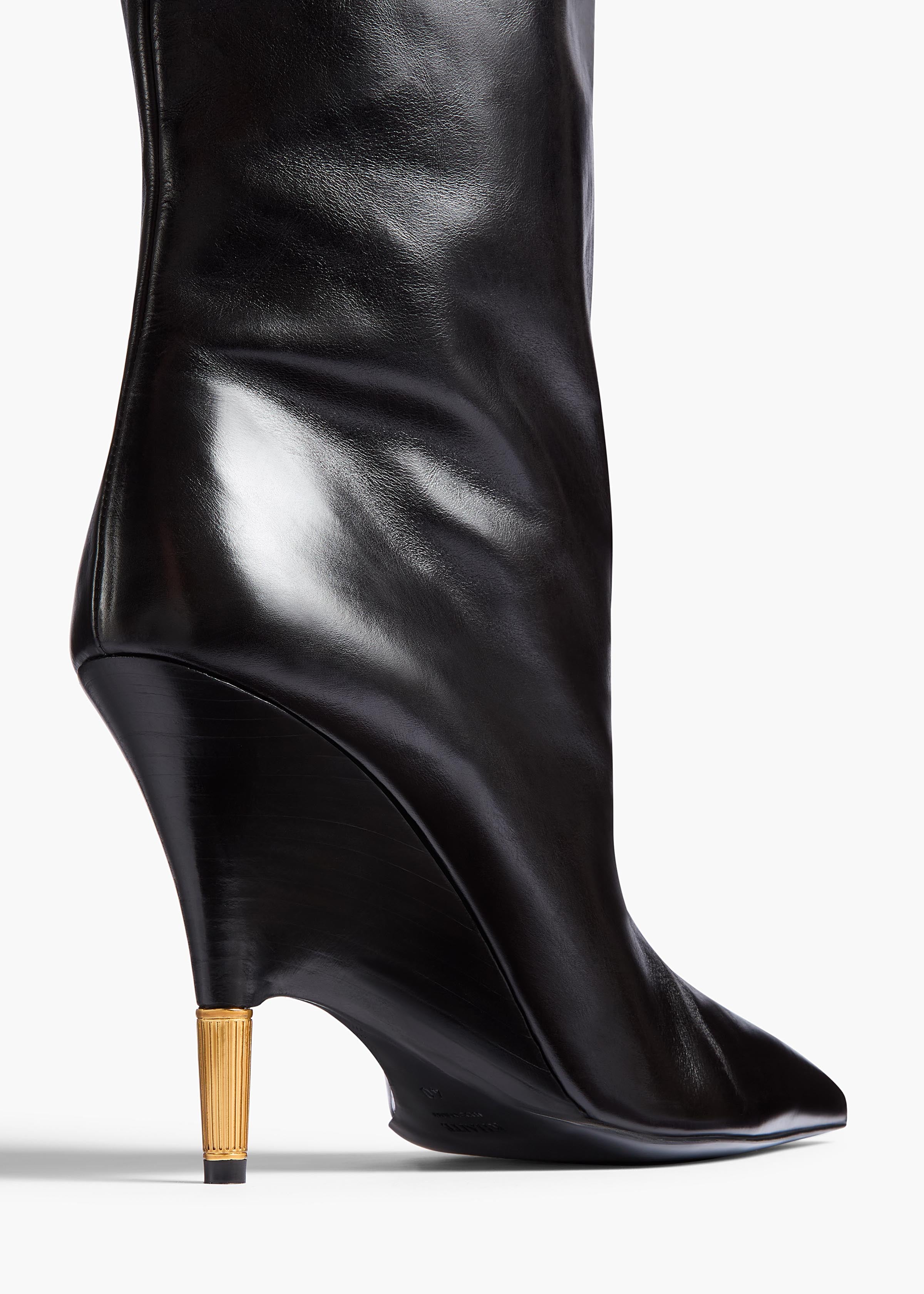 Bella Knee-High Boot in Black Leather