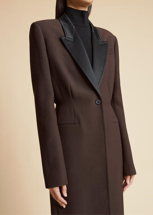 The Bellow Coat in Dark Brown