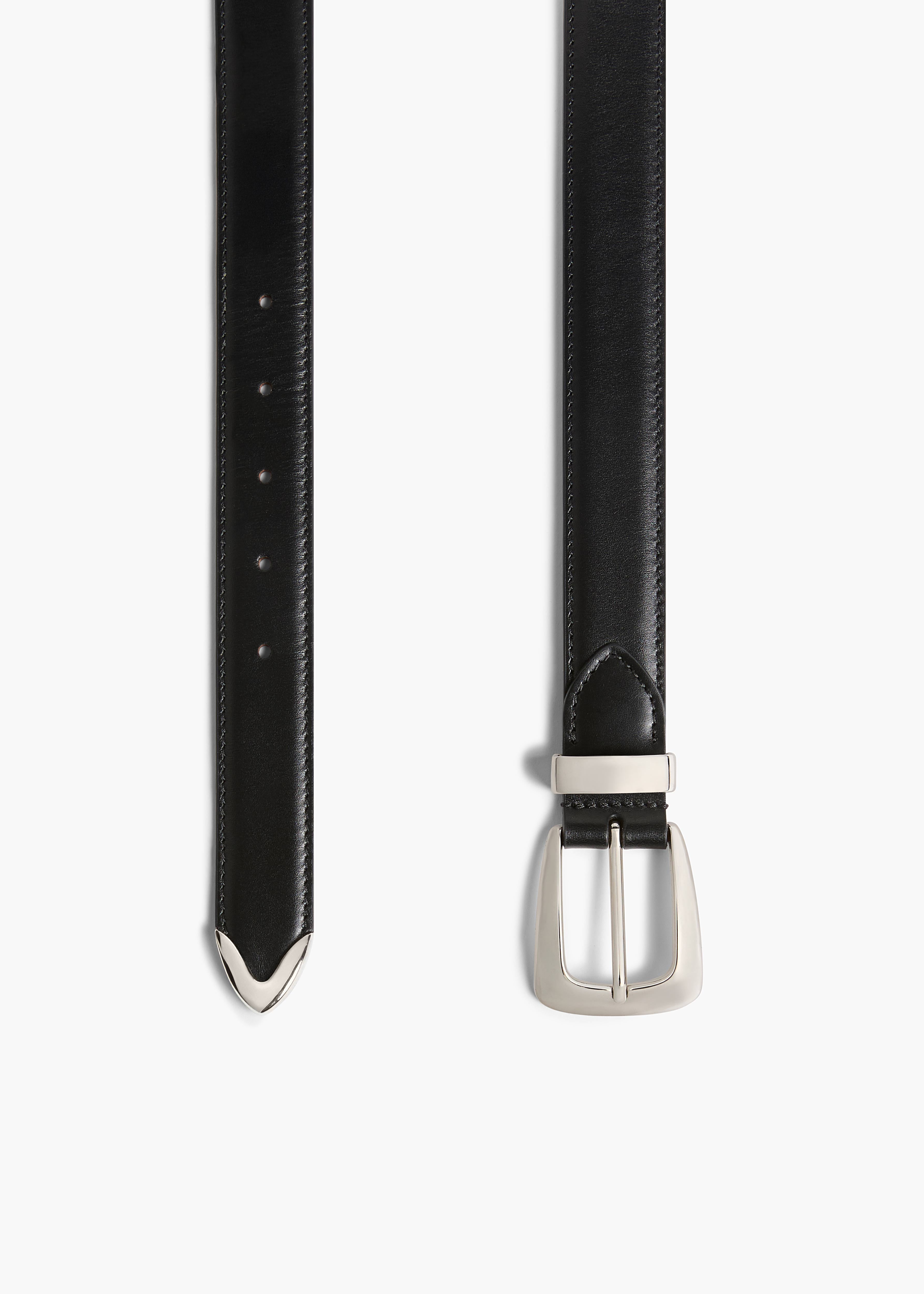 Benny Belt in Black Leather with Silver – KHAITE