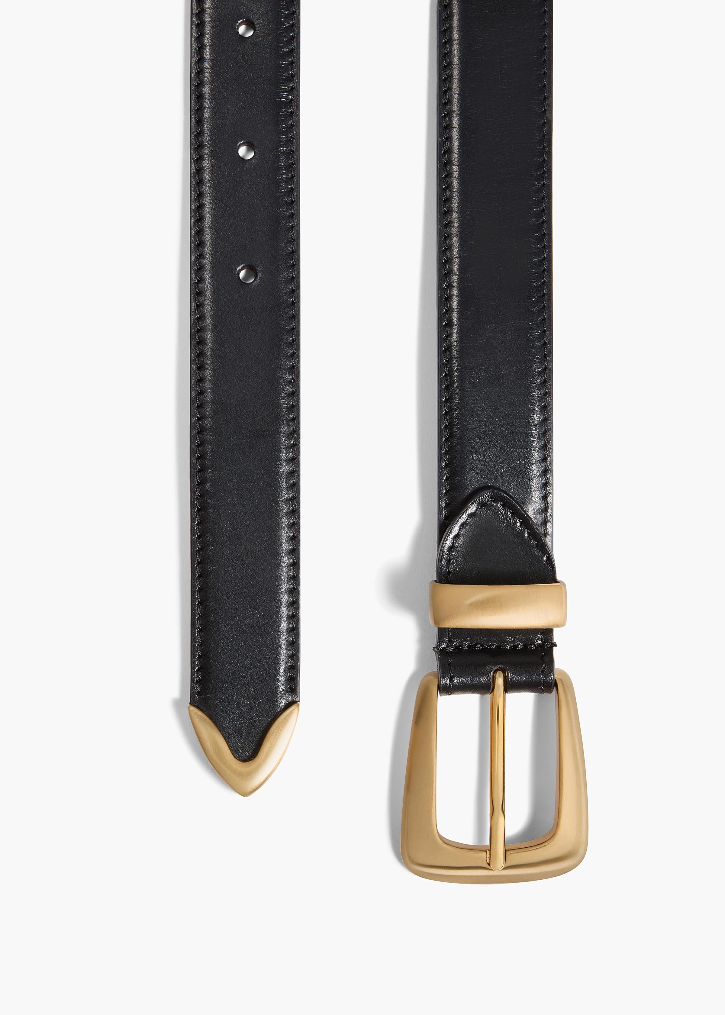 Benny Belt in Black Leather with Gold
