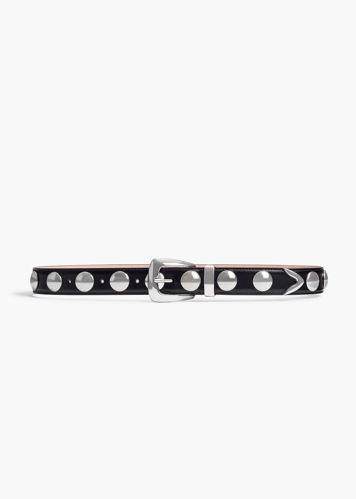 Benny Belt Studs Leather Silver