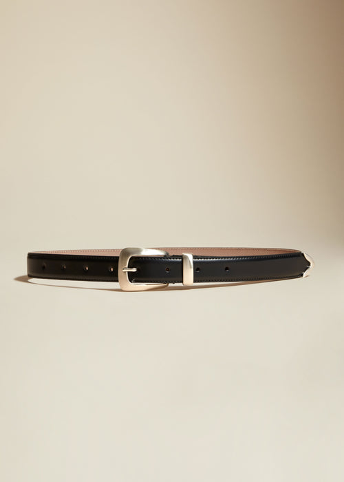 The Benny Belt in Black Leather with Silver
