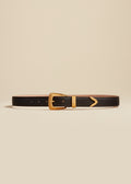 The Benny Belt in Dark Brown Leather with Gold
