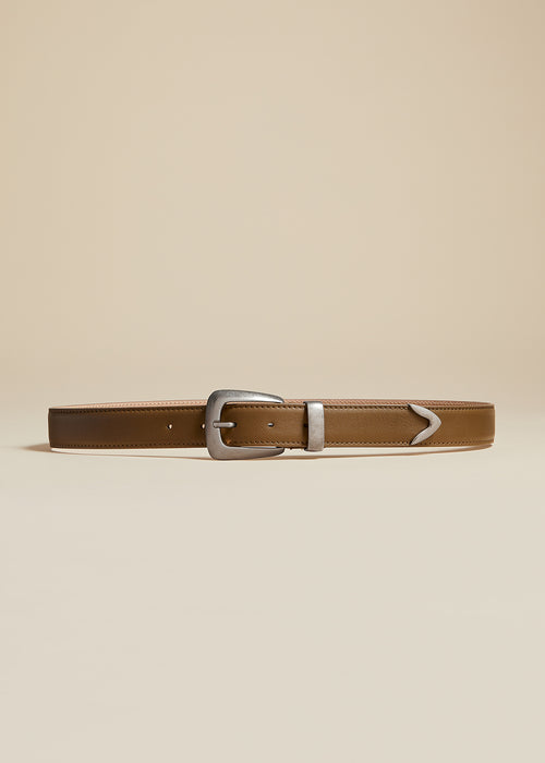 The Benny Belt in Toffee Leather with Silver