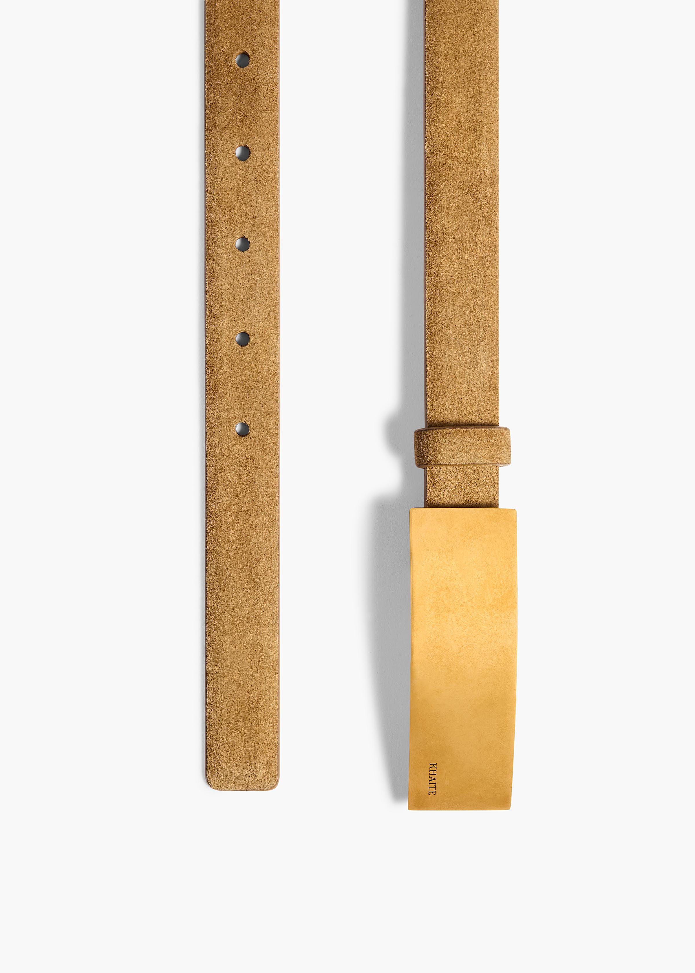 Berlin Belt in Mud Suede with Antique Gold