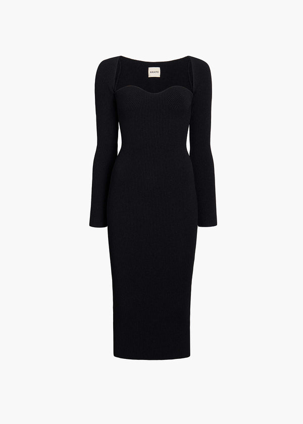 BETH DRESS IN BLACK FLAT VIEW