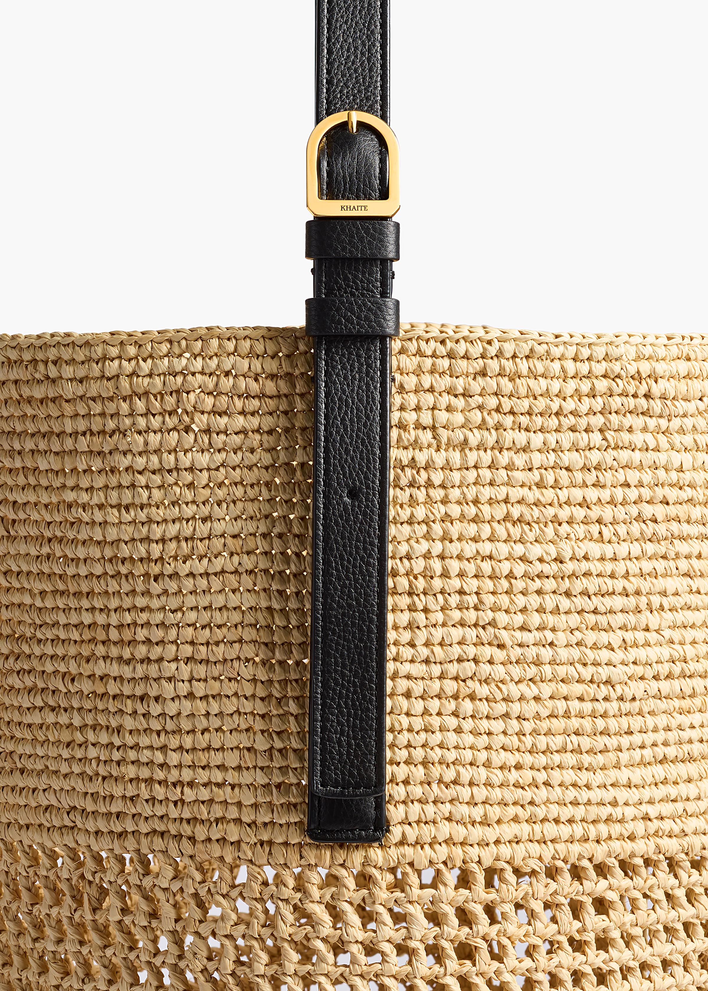 Billie Bucket Bag in Natural and Lead Raffia