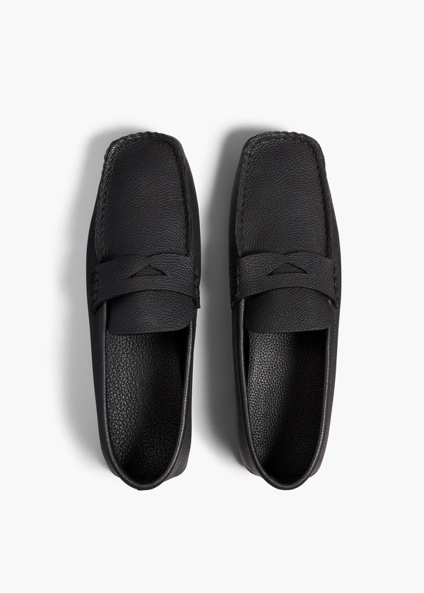  Billy Loafer in Black Pebbled Leather OVERHEAD VIEW