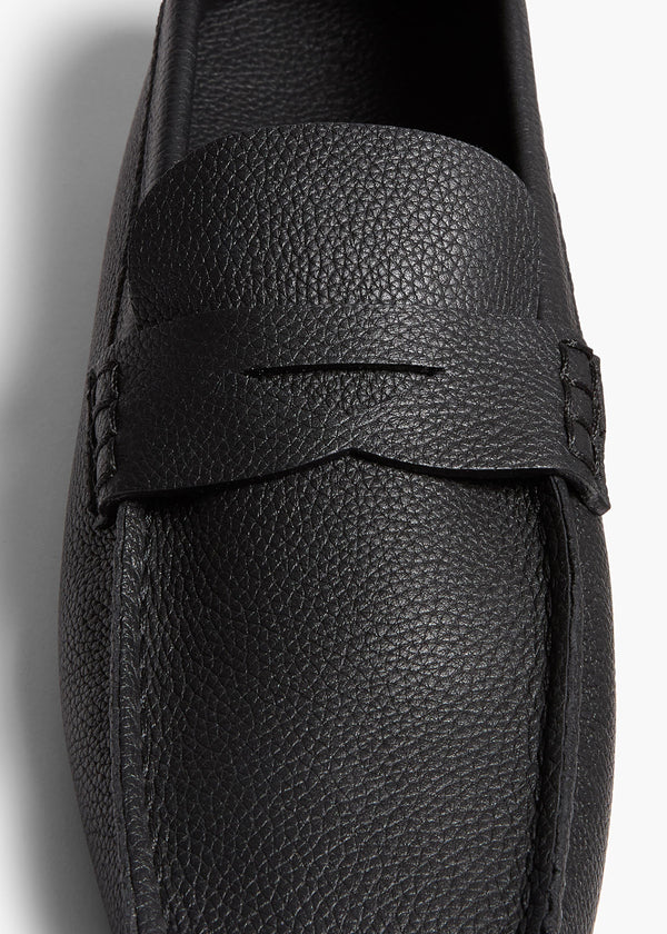  Billy Loafer in Black Pebbled Leather DETAILED VIEW 1