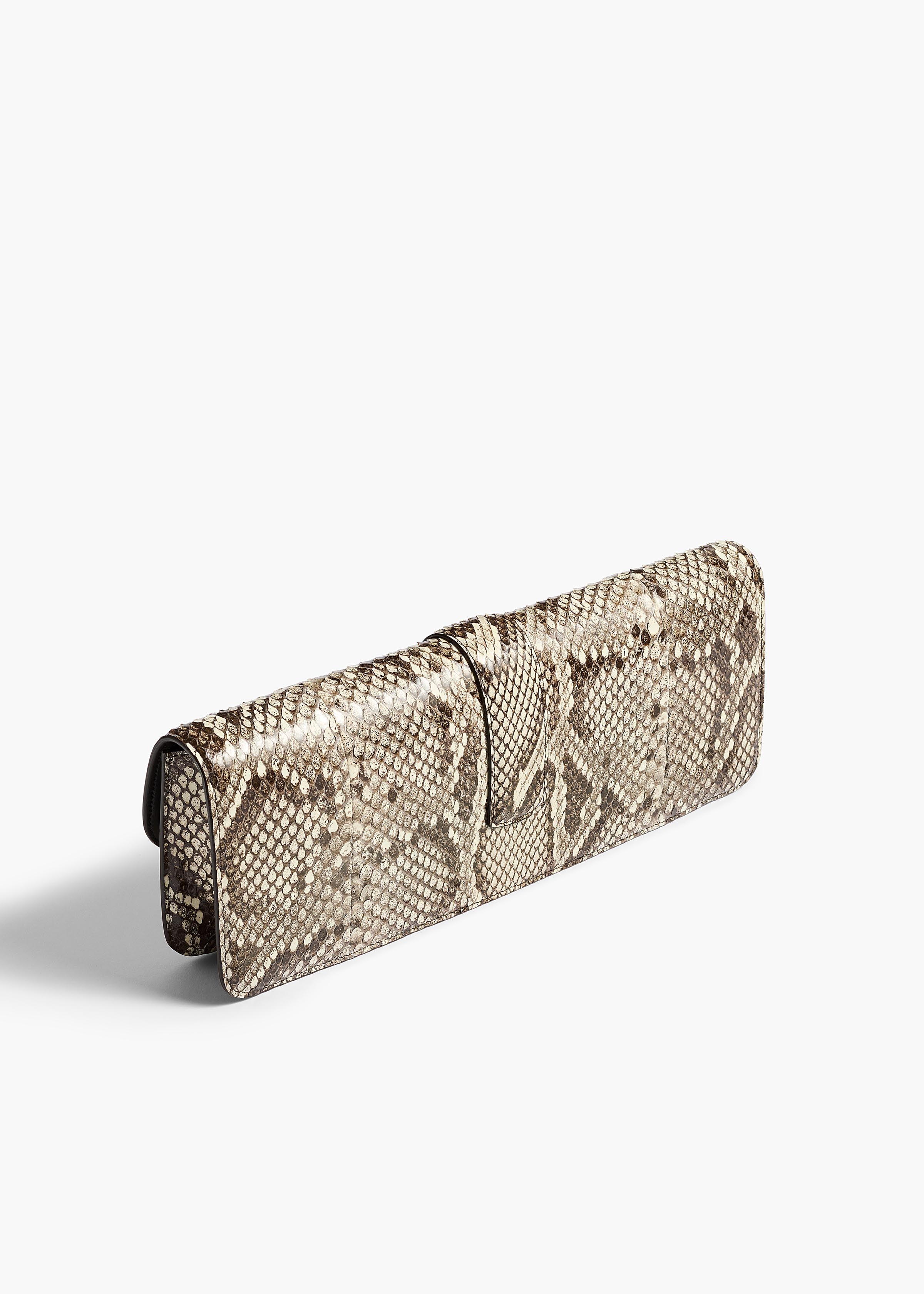 KHAITE  - Blake Clutch in Natural Python