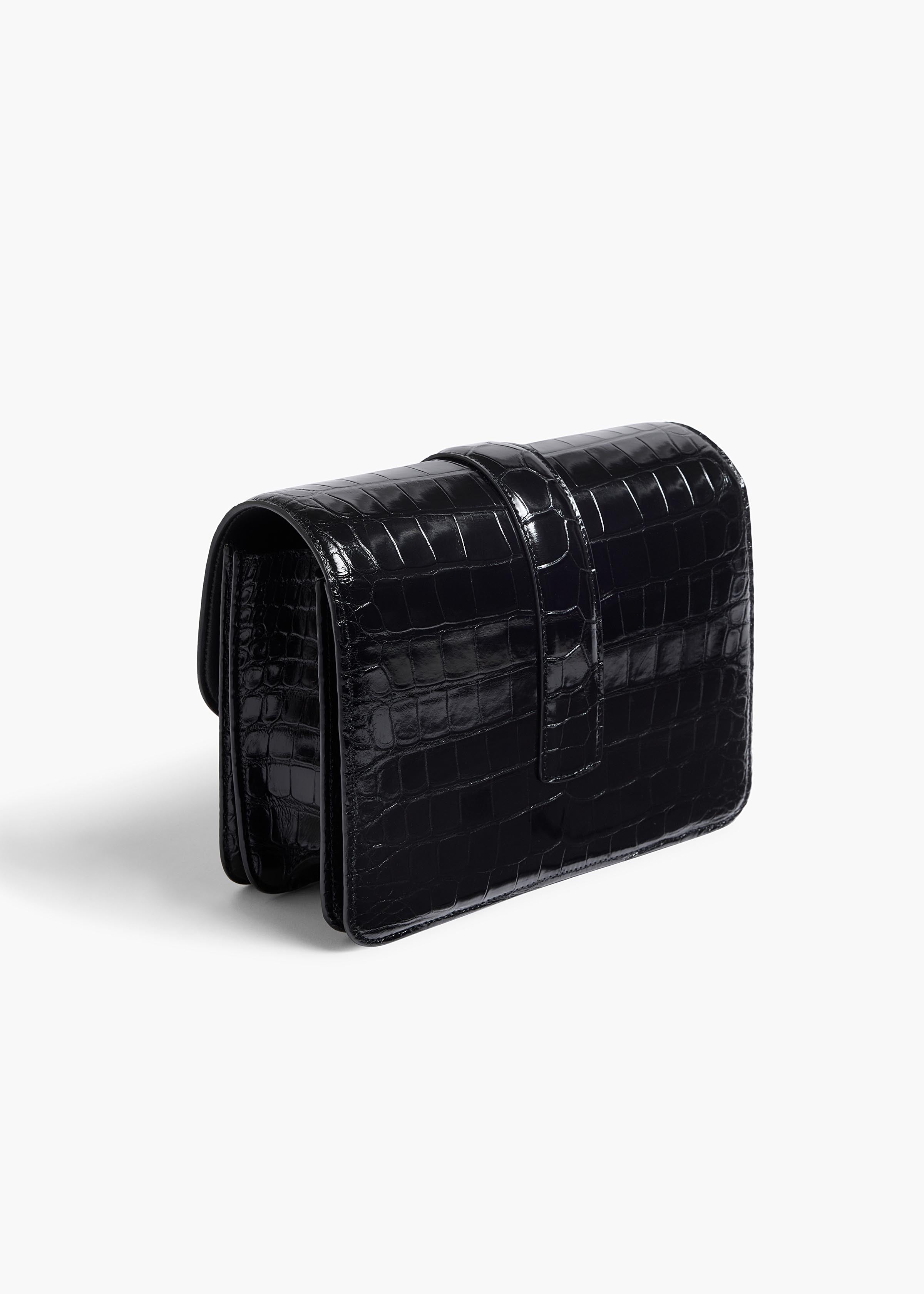 Blake Crossbody Bag in Black Alligator