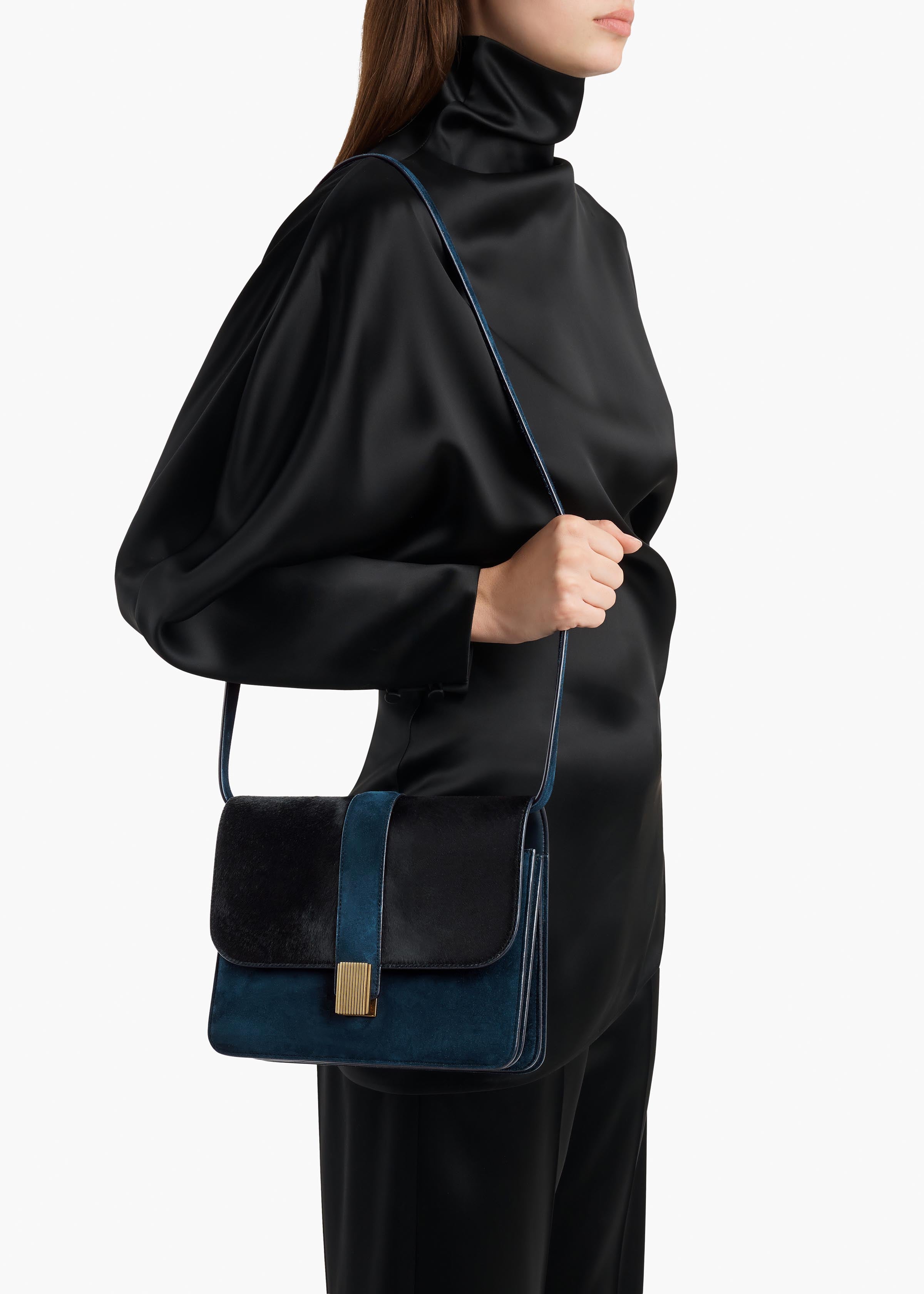 KHAITE  - Blake Crossbody Bag in Midnight Navy