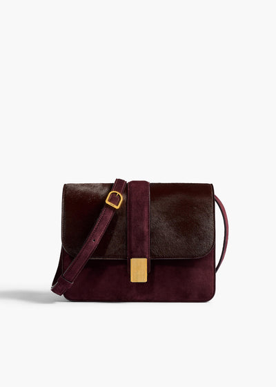 Blake Crossbody Bag in Rouge Noir Haircalf