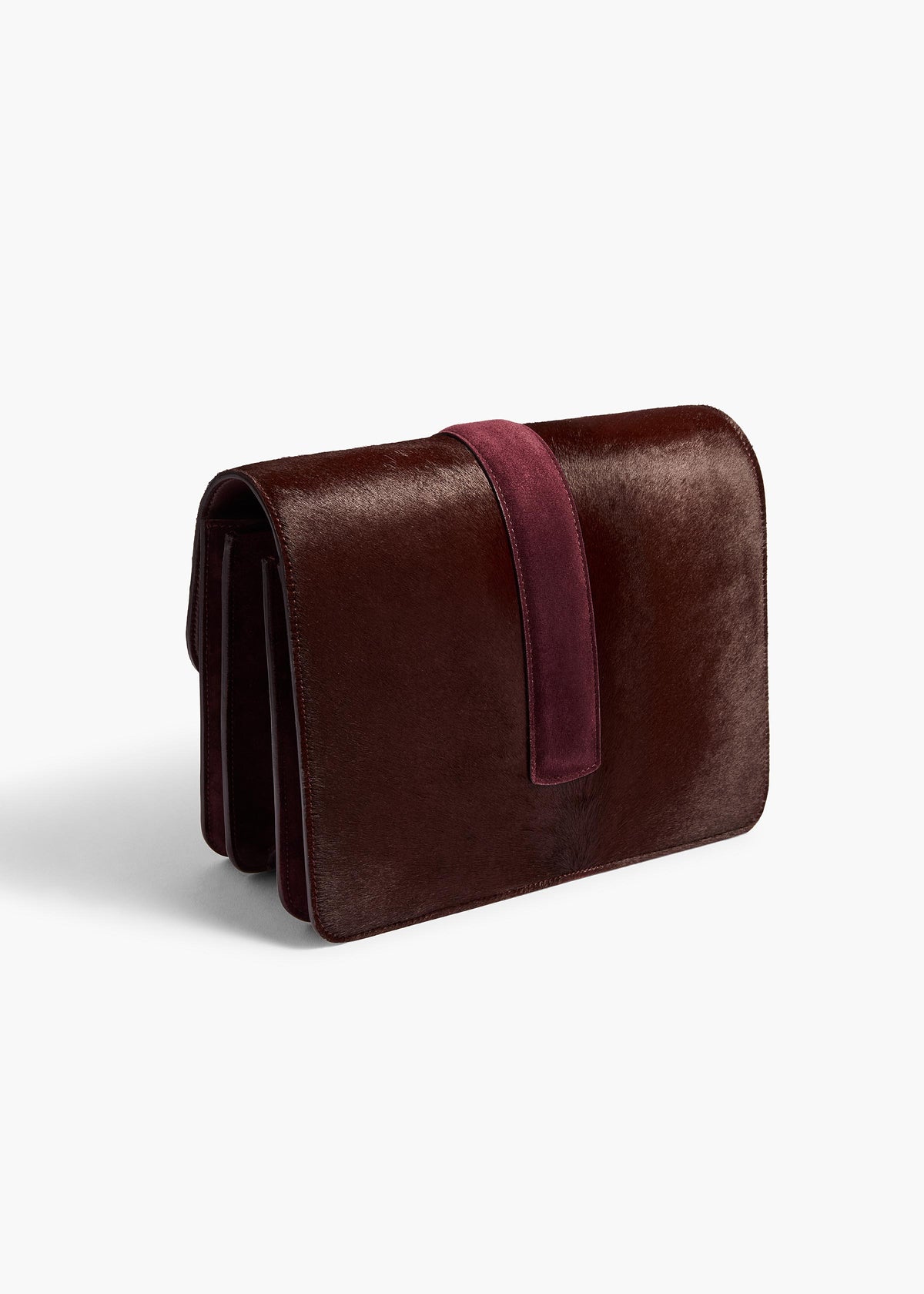 KHAITE  - Blake Crossbody Bag in Rouge Noir Haircalf
