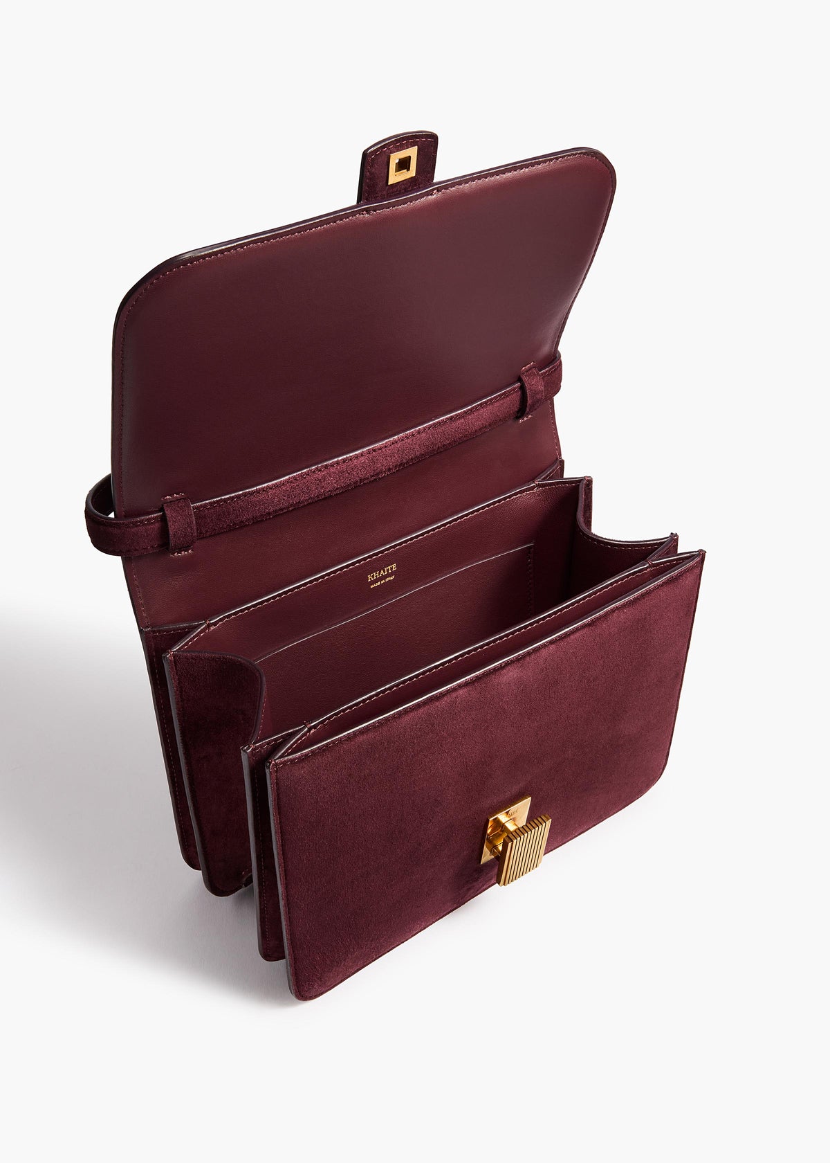 KHAITE  - Blake Crossbody Bag in Rouge Noir Haircalf