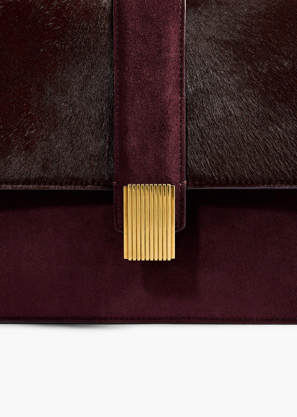 KHAITE  - Blake Crossbody Bag in Rouge Noir Haircalf