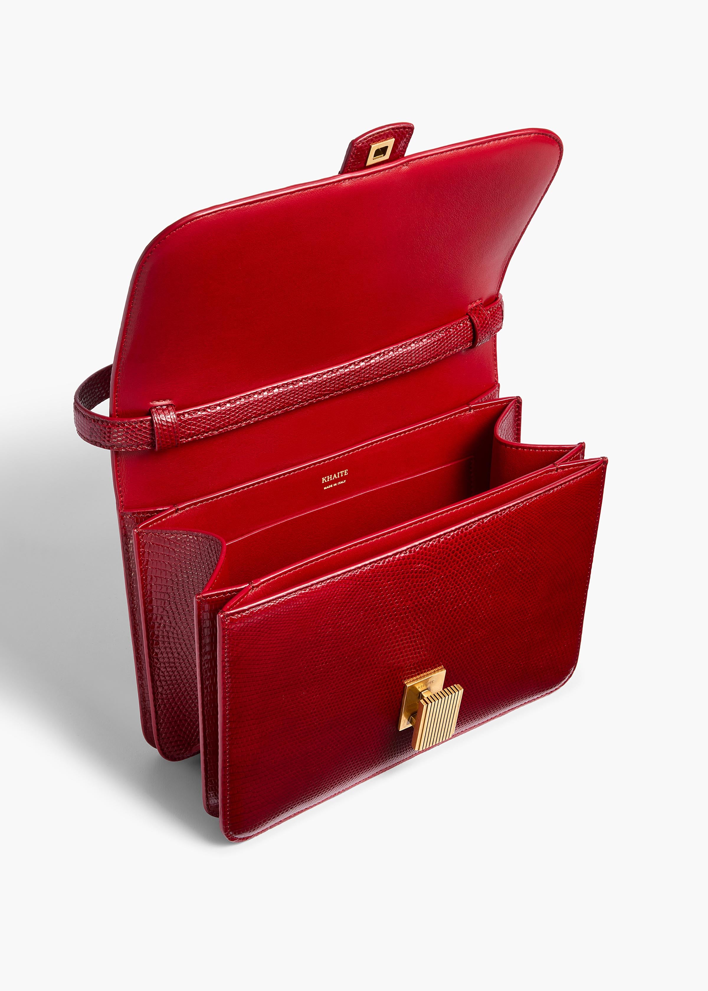 Blake Crossbody Bag in Ruby Lizard