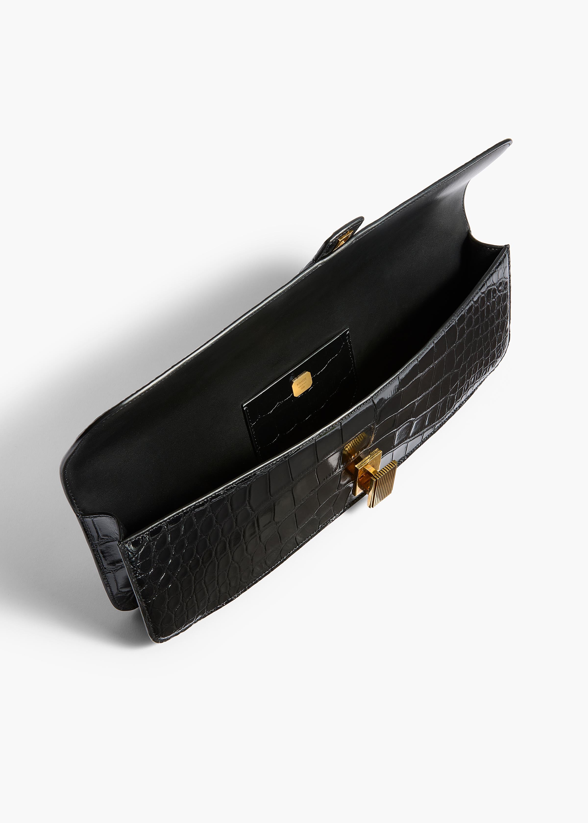 KHAITE  - Blake Long Clutch in Black Alligator