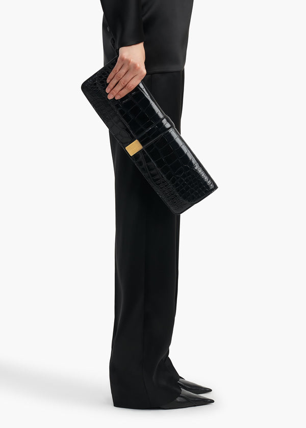 Blake Long Clutch in Black Alligator